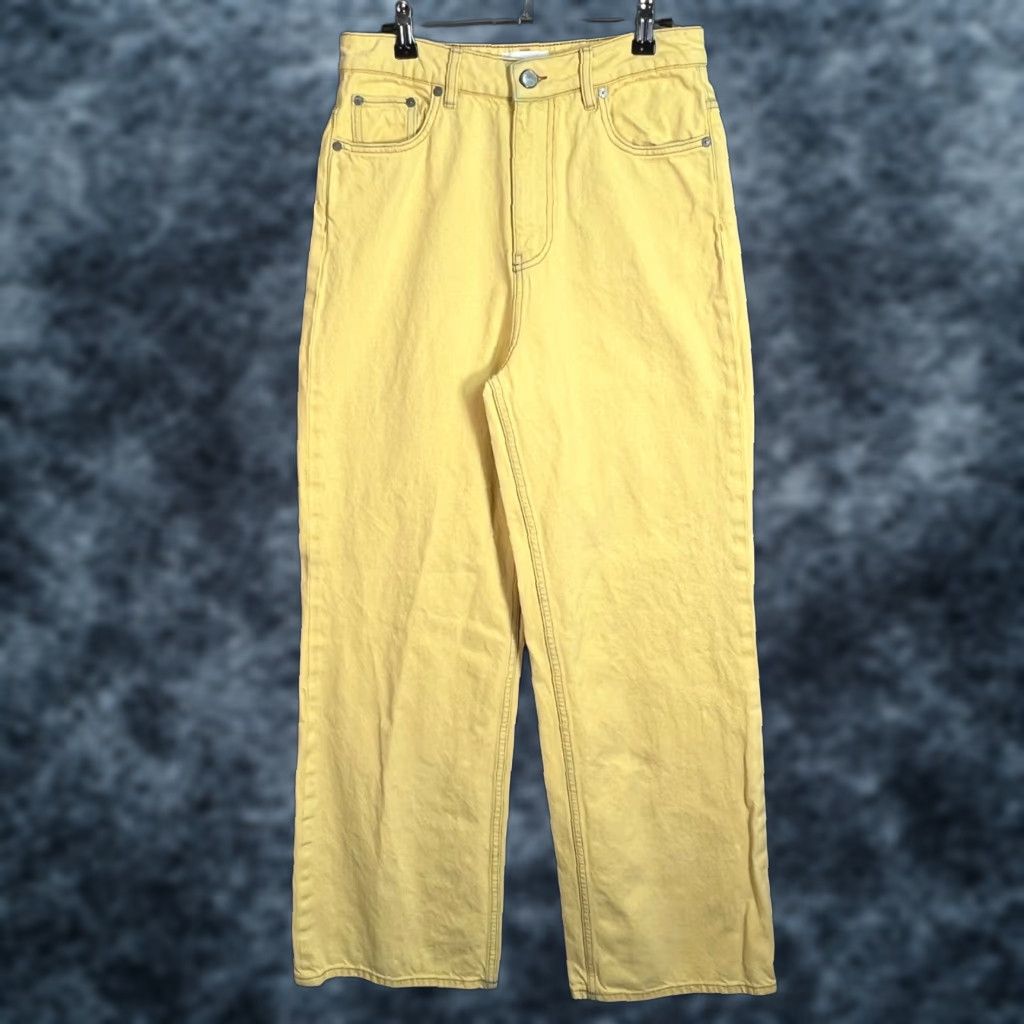 Ganni Ganni Jeans Womens 29 Yellow Organic Cotton High-Waisted Straight-Leg 5-Pocket Denim Inseam 31 Vintage No/Used Mens? No. Size 29" - 1 Thumbnail
