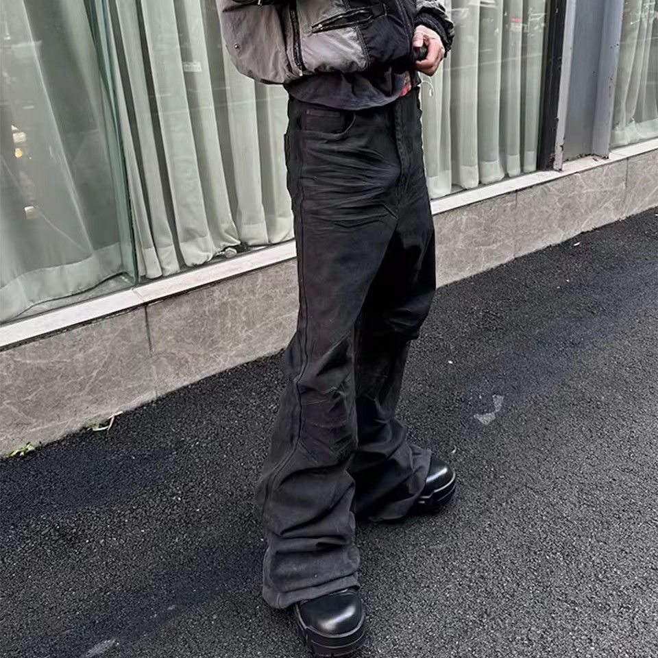 Other Black Stacked Flared Waxed Jeans Size US 31 - 1 Thumbnail