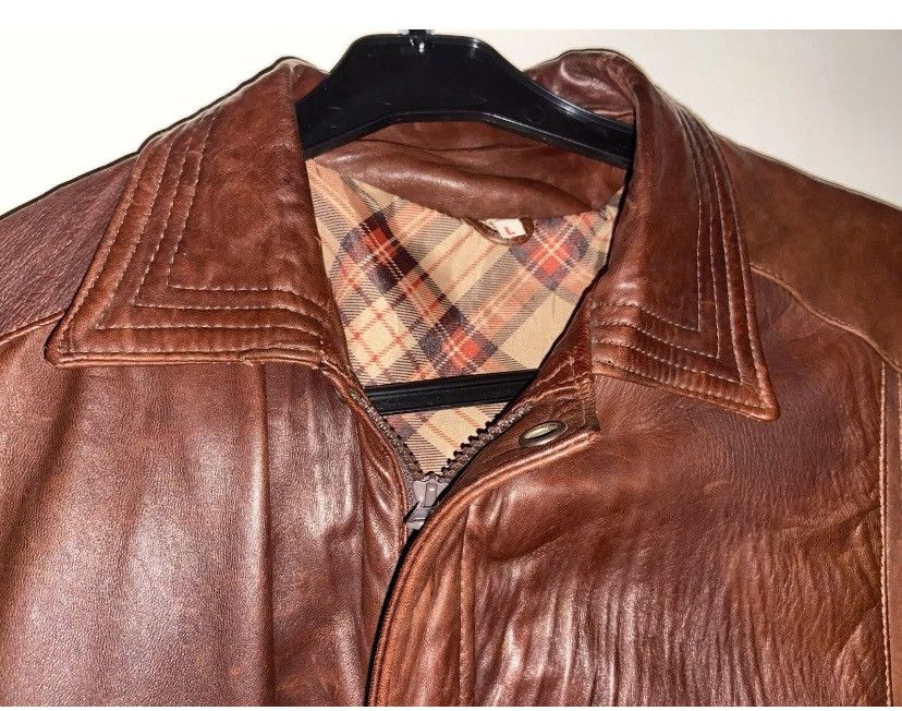 The Unbranded Brand 80s Brown leather bomber jacket L Made In England RARE Size US L / EU 52-54 / 3 - 4 Thumbnail