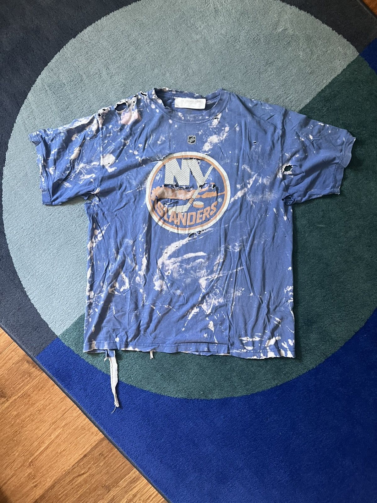 Vintage Vintage New York Hockey Tee - 1 of 1, Bleached Ripped Size US XL / EU 56 / 4 - 1 Thumbnail