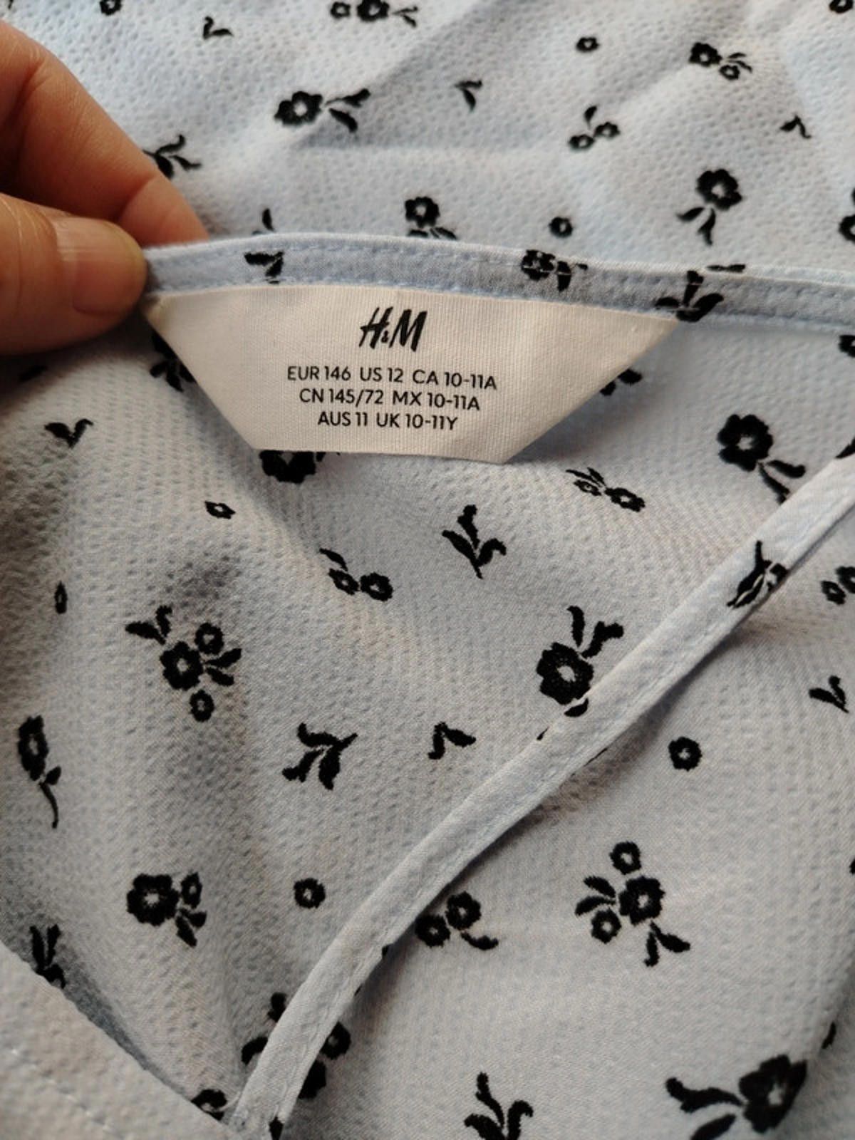 H&M H&M Girls Light Blue Floral Co-ord Set - Size 10-11 Years Size ONE SIZE - 4 Thumbnail