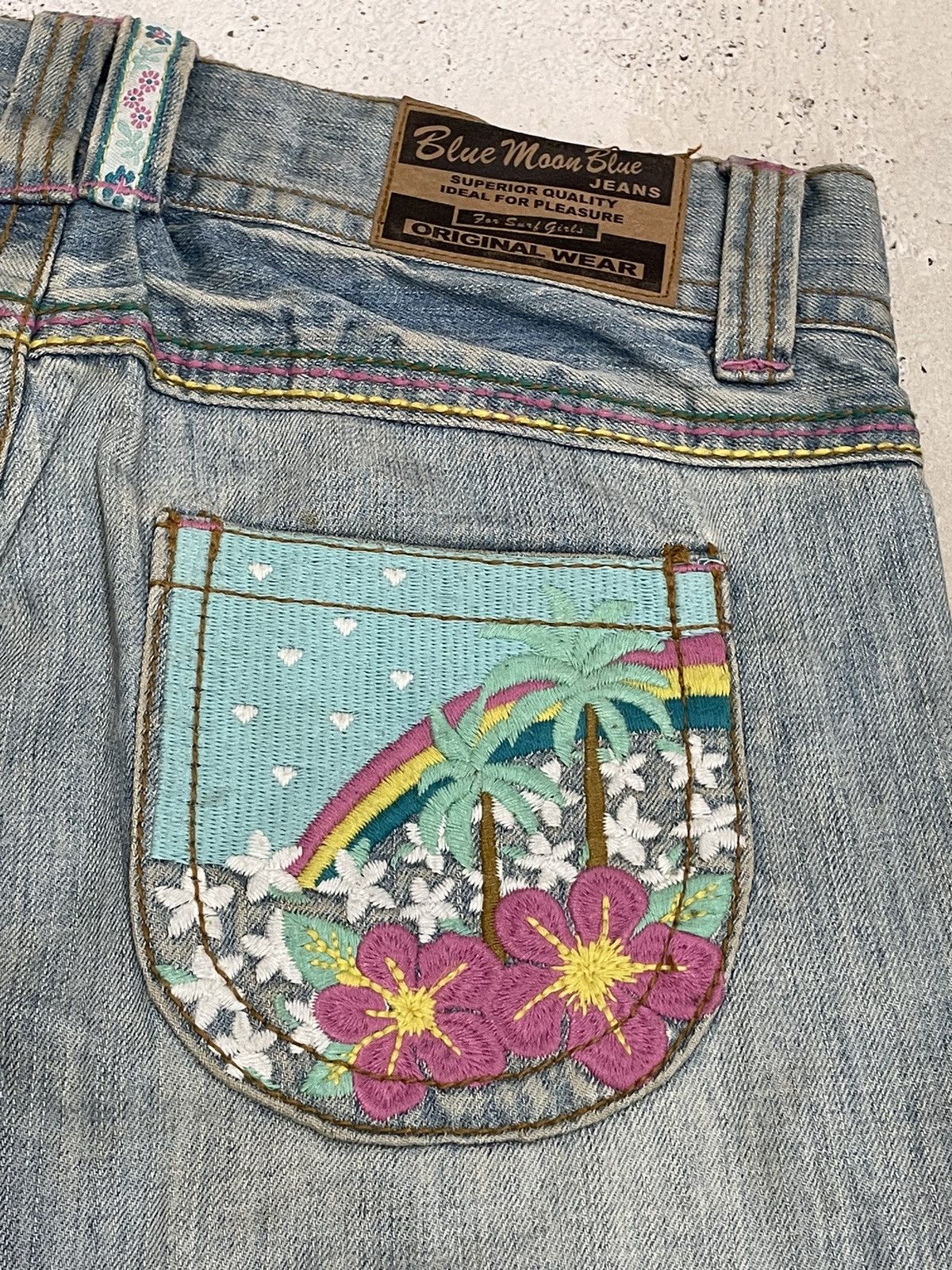 Hysteric Glamour Vintage Blue Moon Blue Girl Embroidery Clone Devgru Style Size 26" / US 2 / IT 38 - 15 Thumbnail