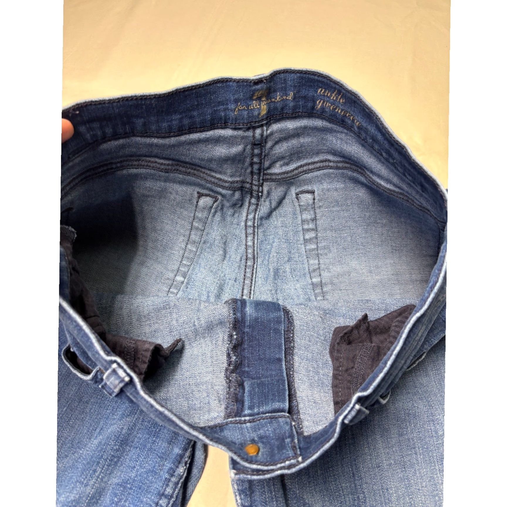 7 For All Mankind 7 For All Mankind Ankle Guinevere Jeans Slim Leg Medium Wash 31X28 Womens Jeans Blue Denim 5-Pocket Logo Stretch Size 24" / US 00 / IT 34 - 4 Thumbnail
