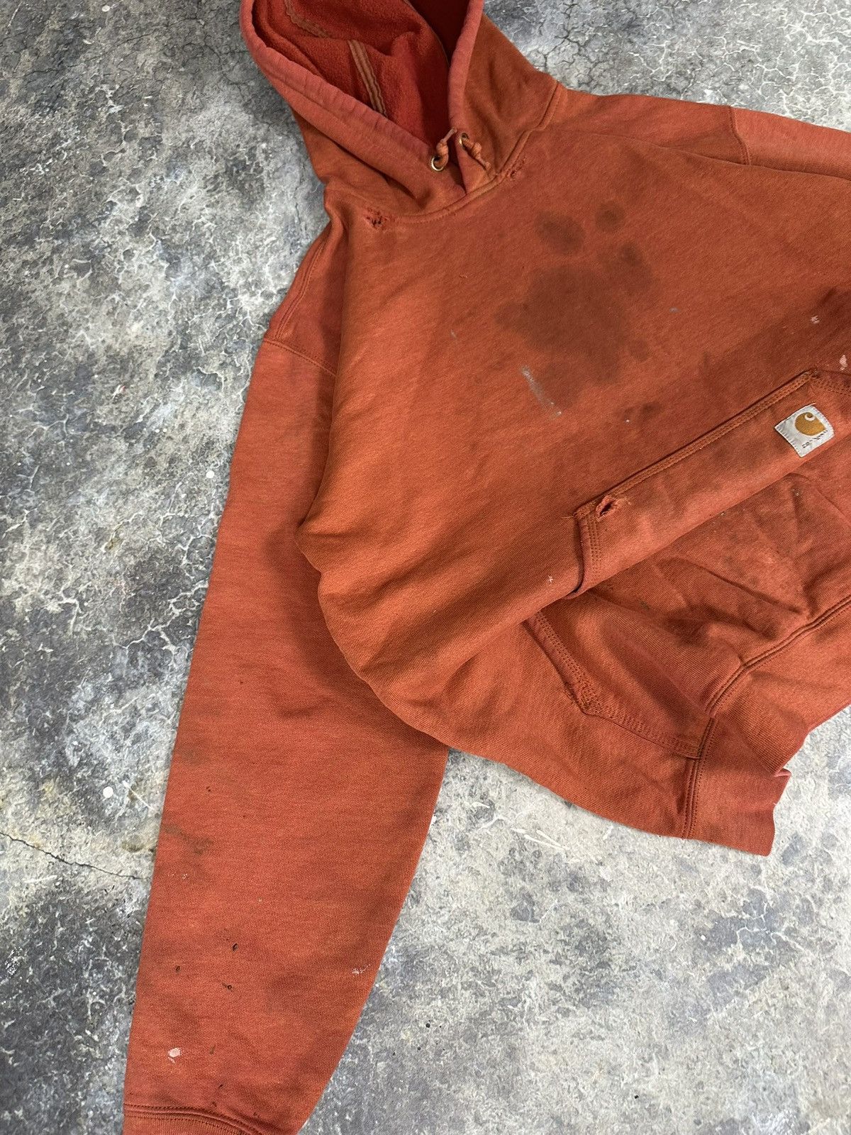 Carhartt × Vintage Vintage Faded Thrashed Carhartt Hoodie Size US L / EU 52-54 / 3 - 3 Thumbnail