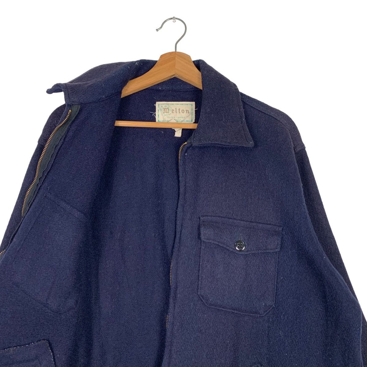 Vintage MELTON Outer Wear Four Pocket Wool Jacket #0256-C12 Size US XL / EU 56 / 4 - 11 Thumbnail