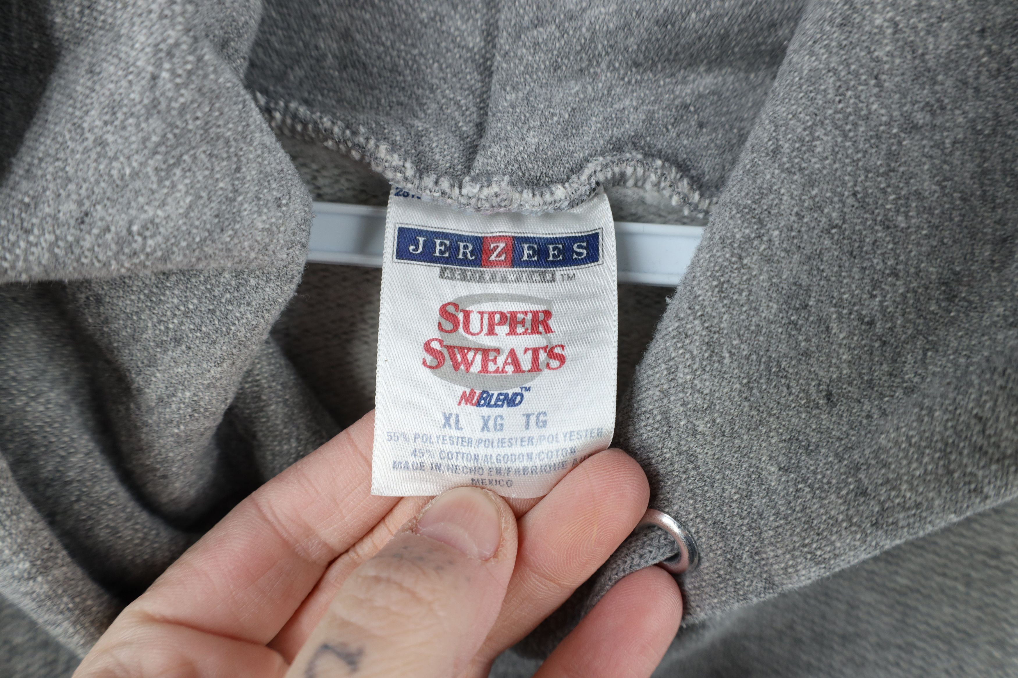 Vintage Vintage 90s Streetwear Heavyweight Hoodie Sweatshirt Gray Size US XL / EU 56 / 4 - 9 Thumbnail