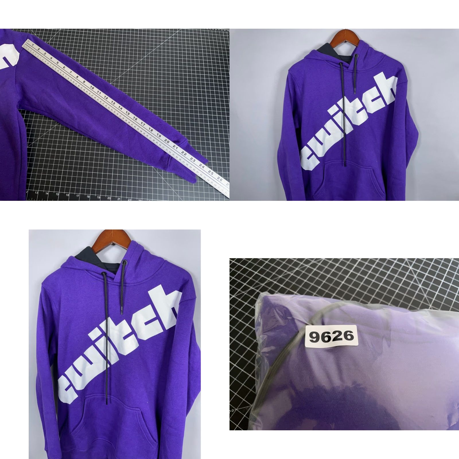 Vintage Twitch Hoodie Adult Medium Purple Drawstring Pullover Sweatshirt Gaming Size US M / EU 48-50 / 2 - 8 Thumbnail