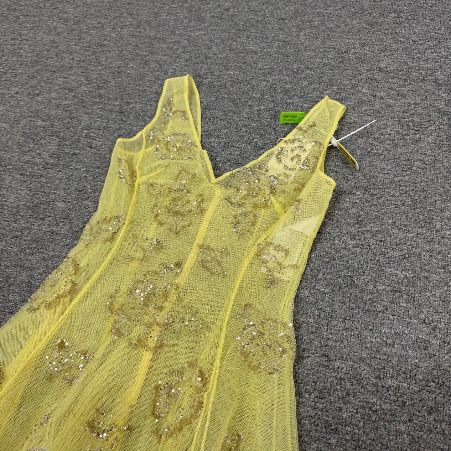 Dior Dior SS Sequin Floral Yellow Tulle Dress 36 99New Size S / US 4 / IT 40 - 3 Thumbnail