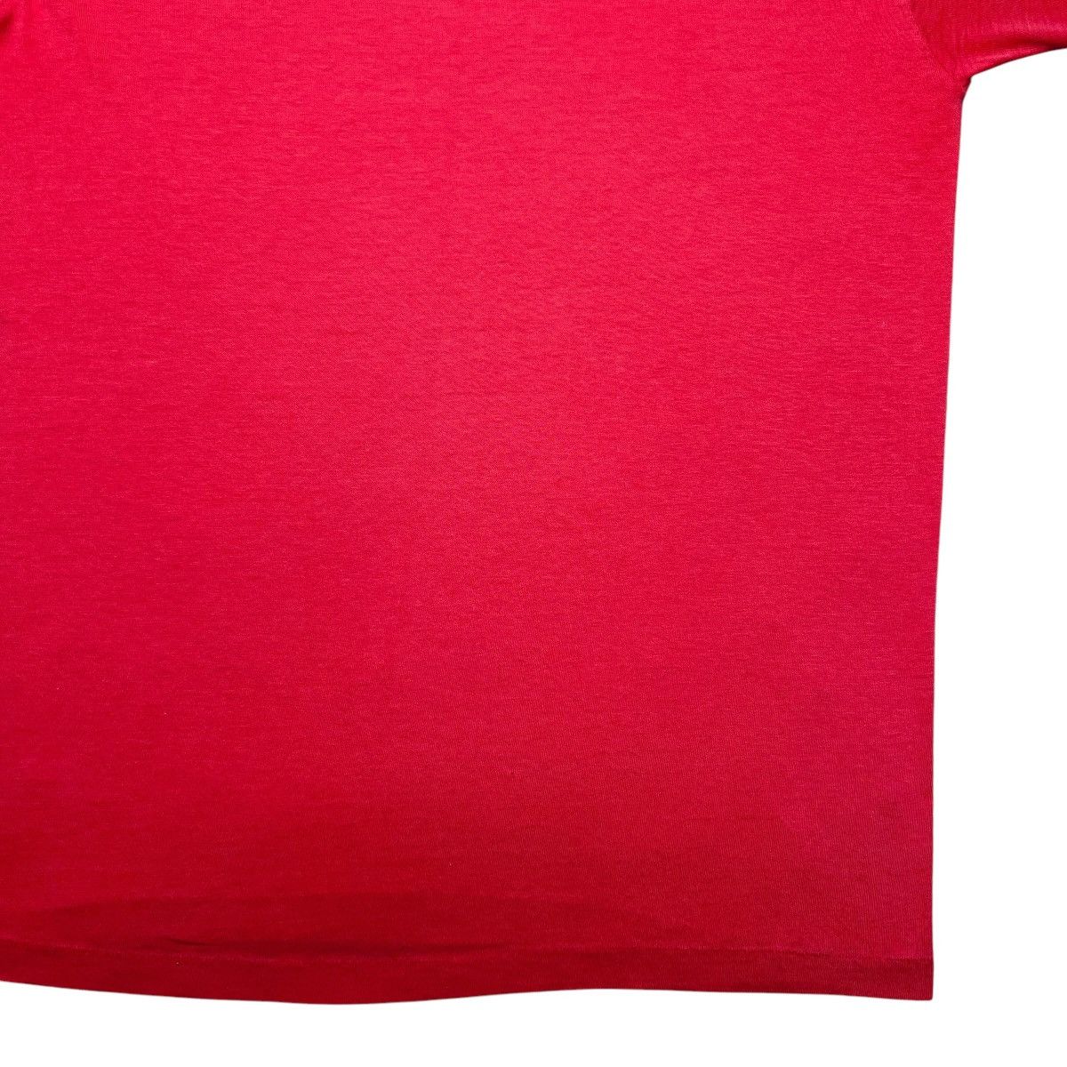 Nike × Vintage 1980s Nike Spell Out Graphic Red Cotton Polyester Blend Tee Size US L / EU 52-54 / 3 - 16 Thumbnail