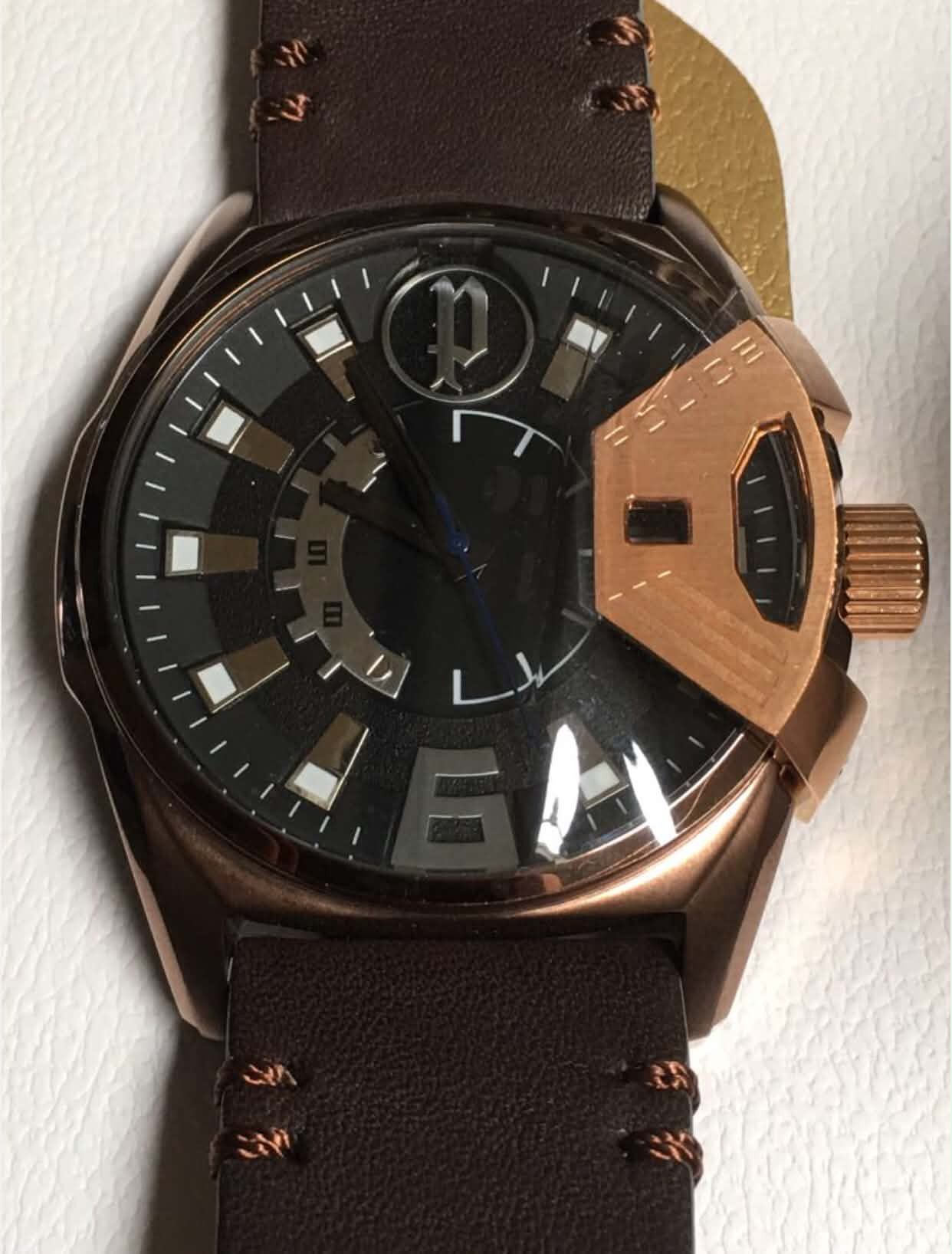 Other Police Stainless Steel DB Leather Strap / Rose Gold Bezel Size ONE SIZE - 3 Thumbnail