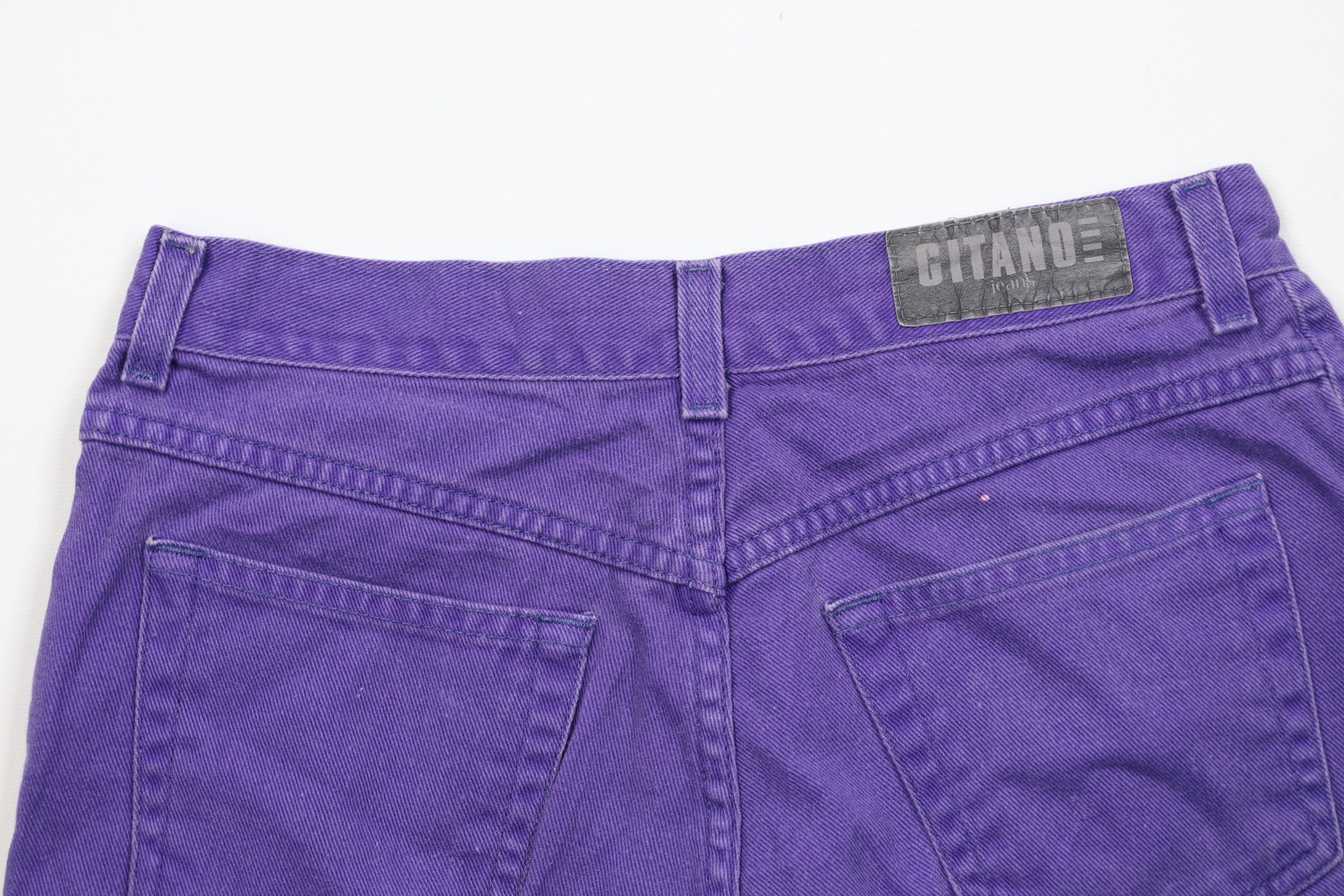 Vintage Vintage 90s Streetwear Denim Jean Shorts Jorts Purple USA Size 29" - 8 Thumbnail