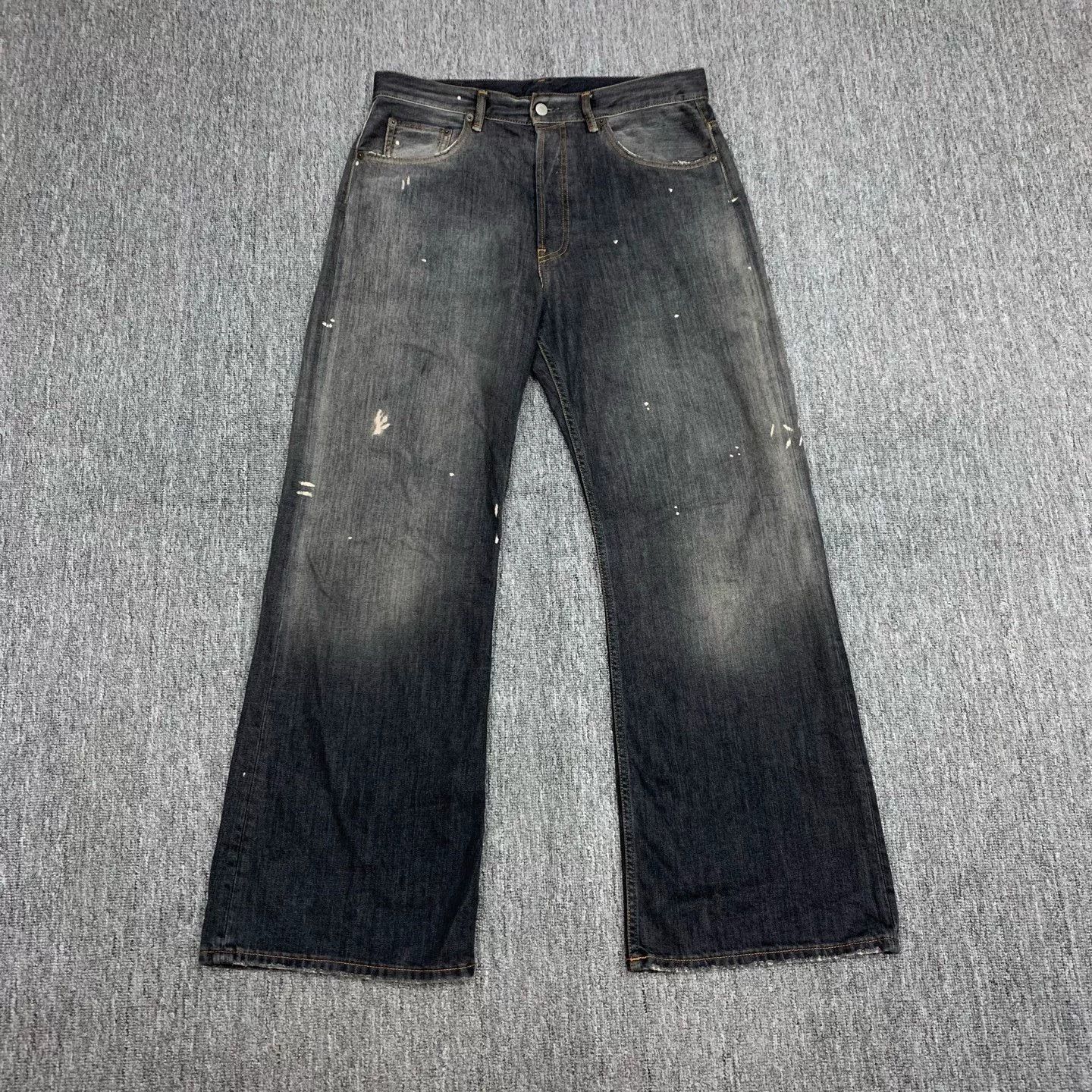 Acne Studios Acne Studios Black Graffiti Wide-Leg Jeans Size US 32 / EU 48 - 1 Thumbnail