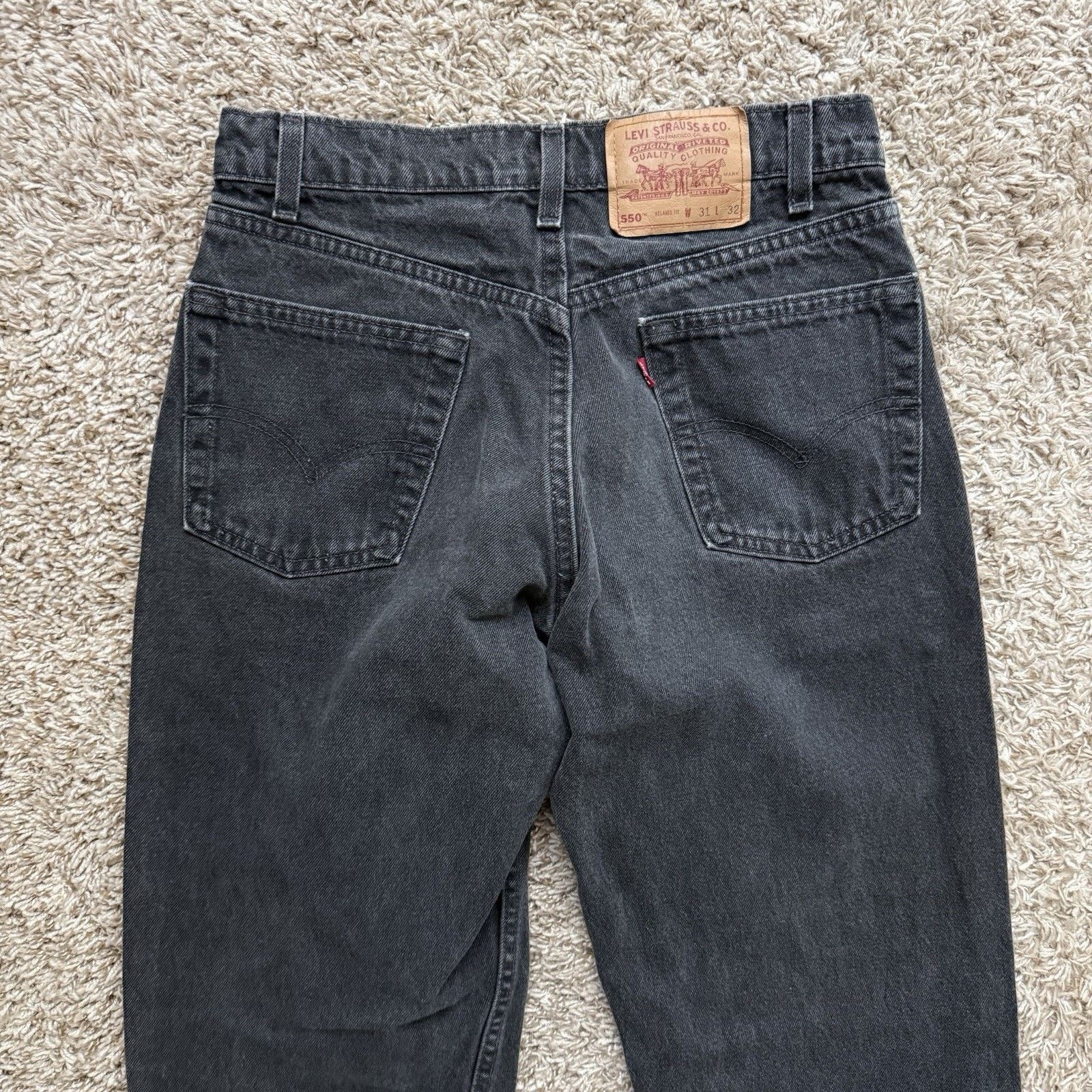 Levi's × Vintage Vintage Levi’s Made In USA 550 Relaxed Fit Black Denim Jeans Size US 28 / EU 44 - 6 Thumbnail