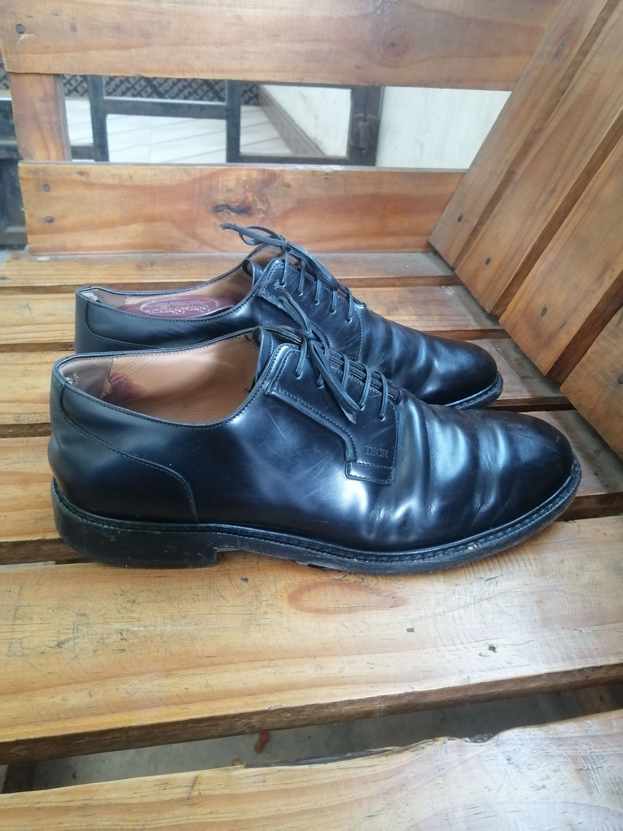 Dior Dior Black Leather Derby Dress Shoes Size 42 – Made in Italy Size US 9 / EU 42 - 2 Thumbnail