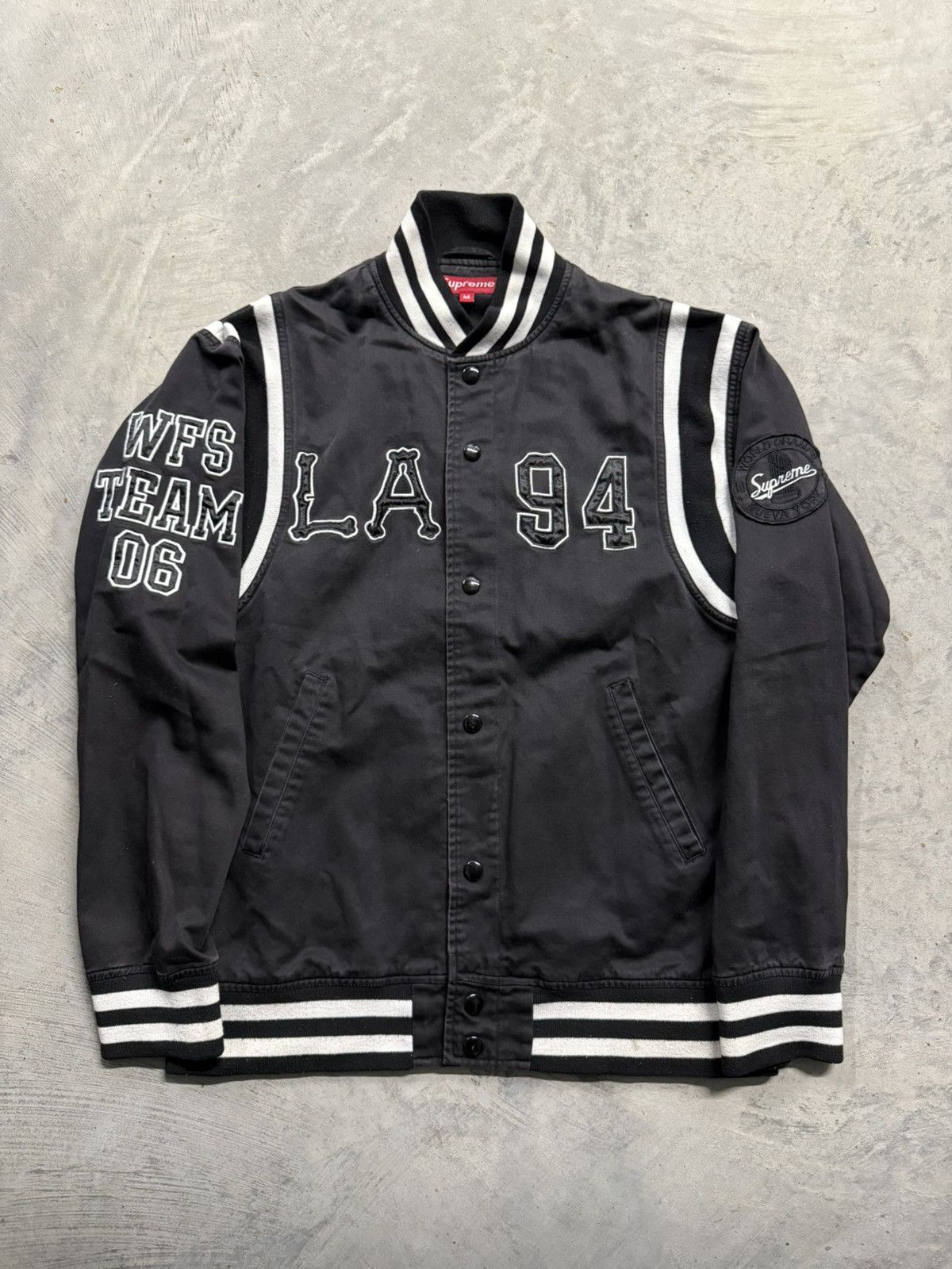 ジャケット・アウター supreme team varsity jacket navy Buy Supreme Team Varsity Jacket 'Navy' - FW19J91 NAVY | GOAT