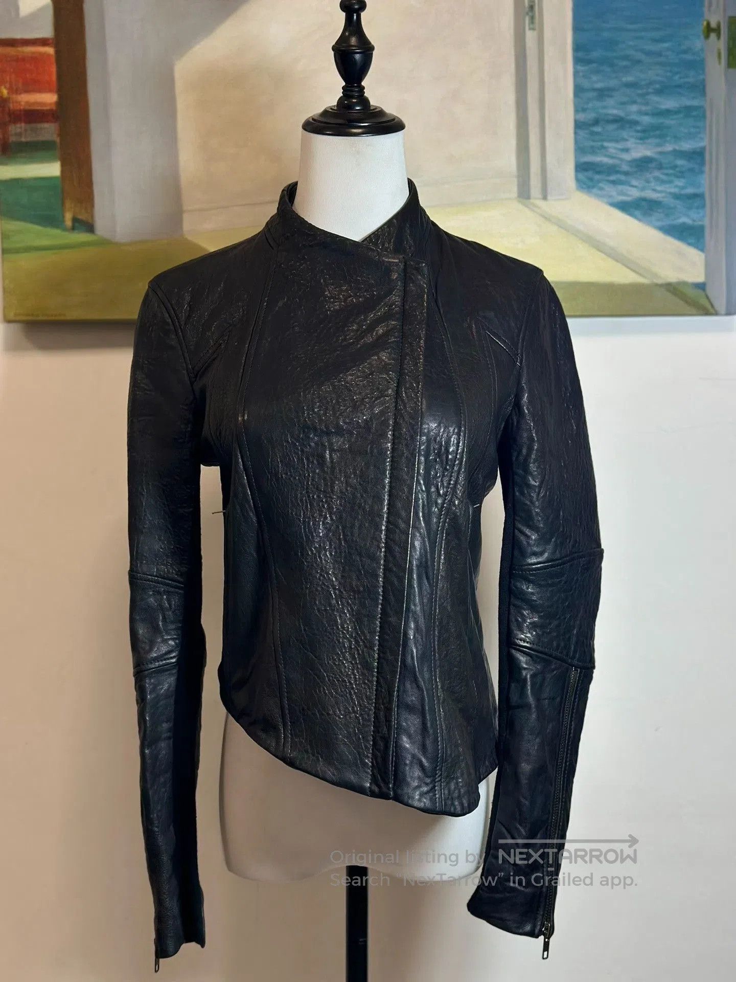 Helmut Lang Helmut Lang Asymmetrical Leather Jacket. Size US M / EU 48-50 / 2 - 2 Thumbnail