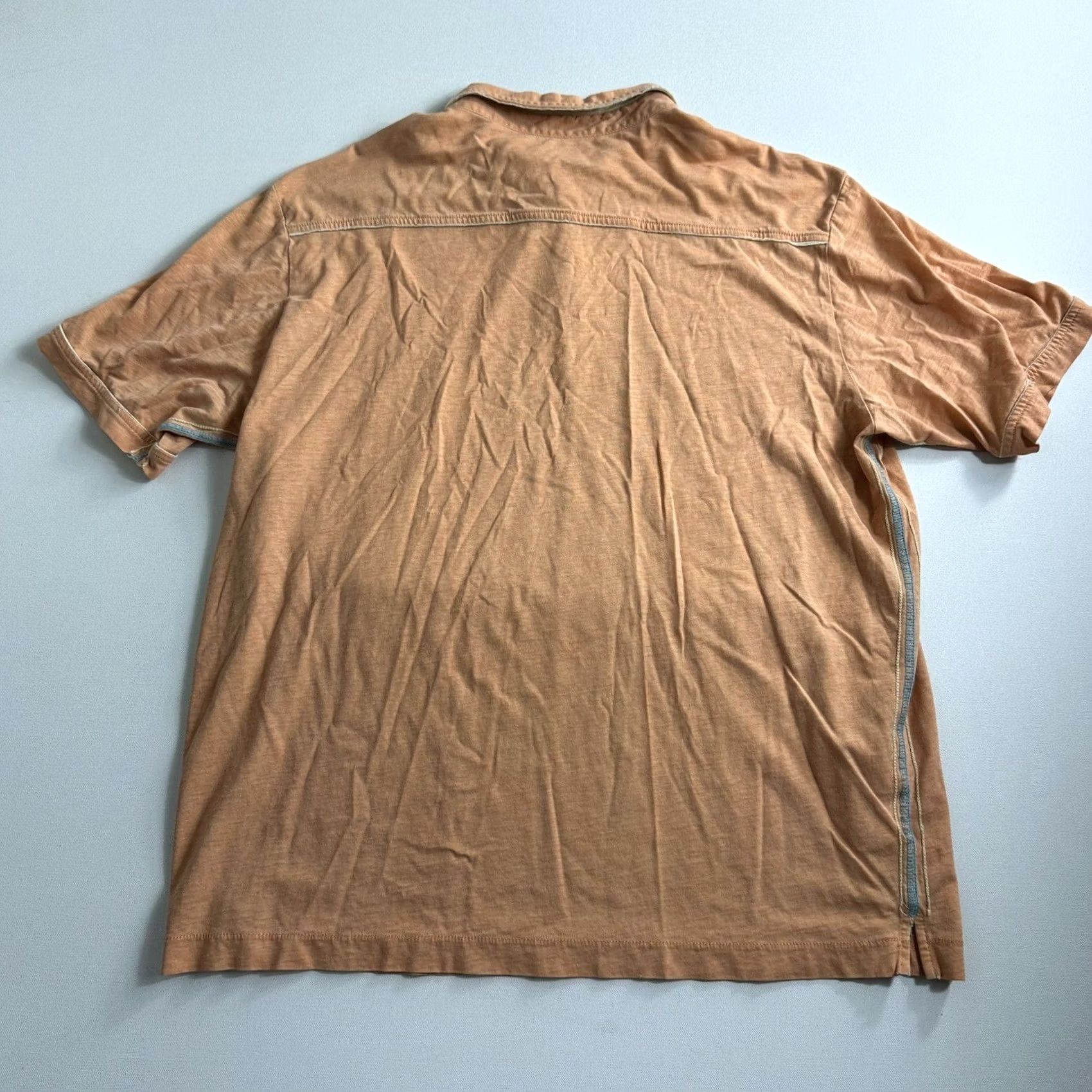 Tommy Bahama Tommy Bahama Jeans Island Modern Fit Cotton Orange Polo Shirt Men XL Distressed Size US XL / EU 56 / 4 - 2 Thumbnail