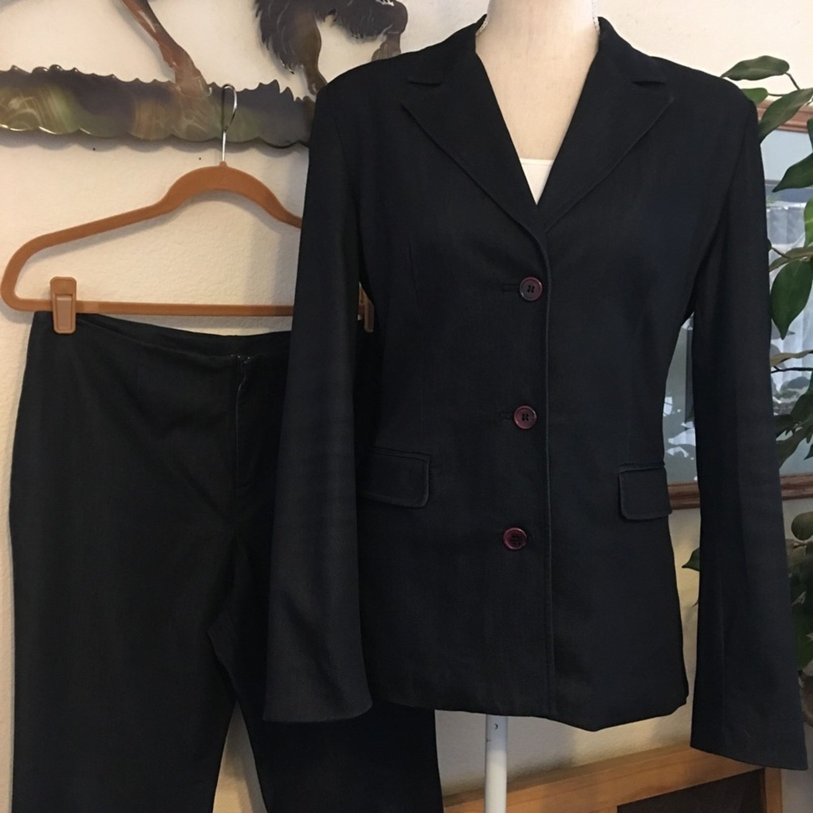 Vintage Hillard and Hanson dark blue denim look pant suit Size ONE SIZE - 1 Thumbnail