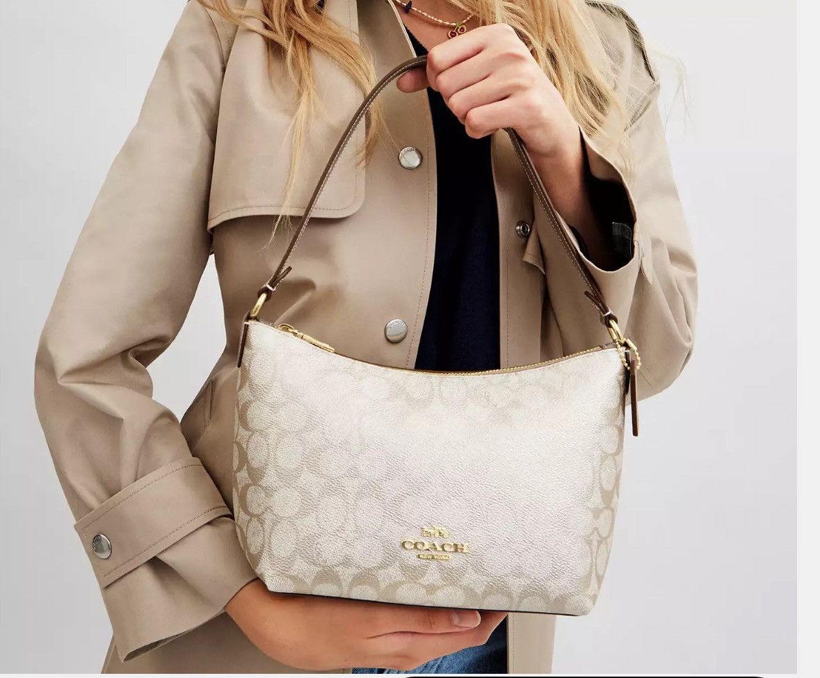Coach NWT Coach Zip Top Shoulder Bag In Signature Canvas Size ONE SIZE - 7 Thumbnail