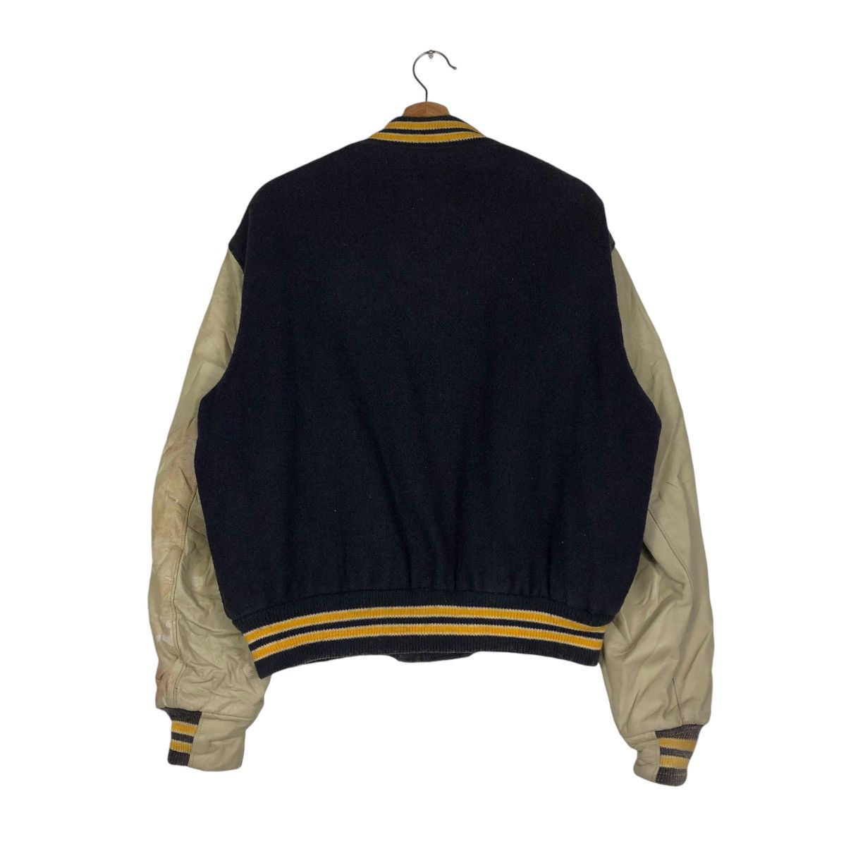 Golden Bear 🔥VINTAGE VARSITY LEATHER JACKET GOLDEN BEAR MADE IN USA Size US L / EU 52-54 / 3 - 10 Thumbnail