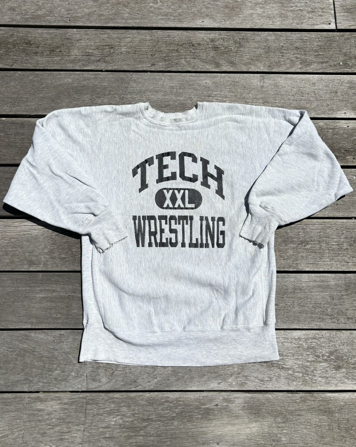 image of American College x Champion Vintage Champion Reverse Weave 1970S Wrestling in Grey (Size Large)