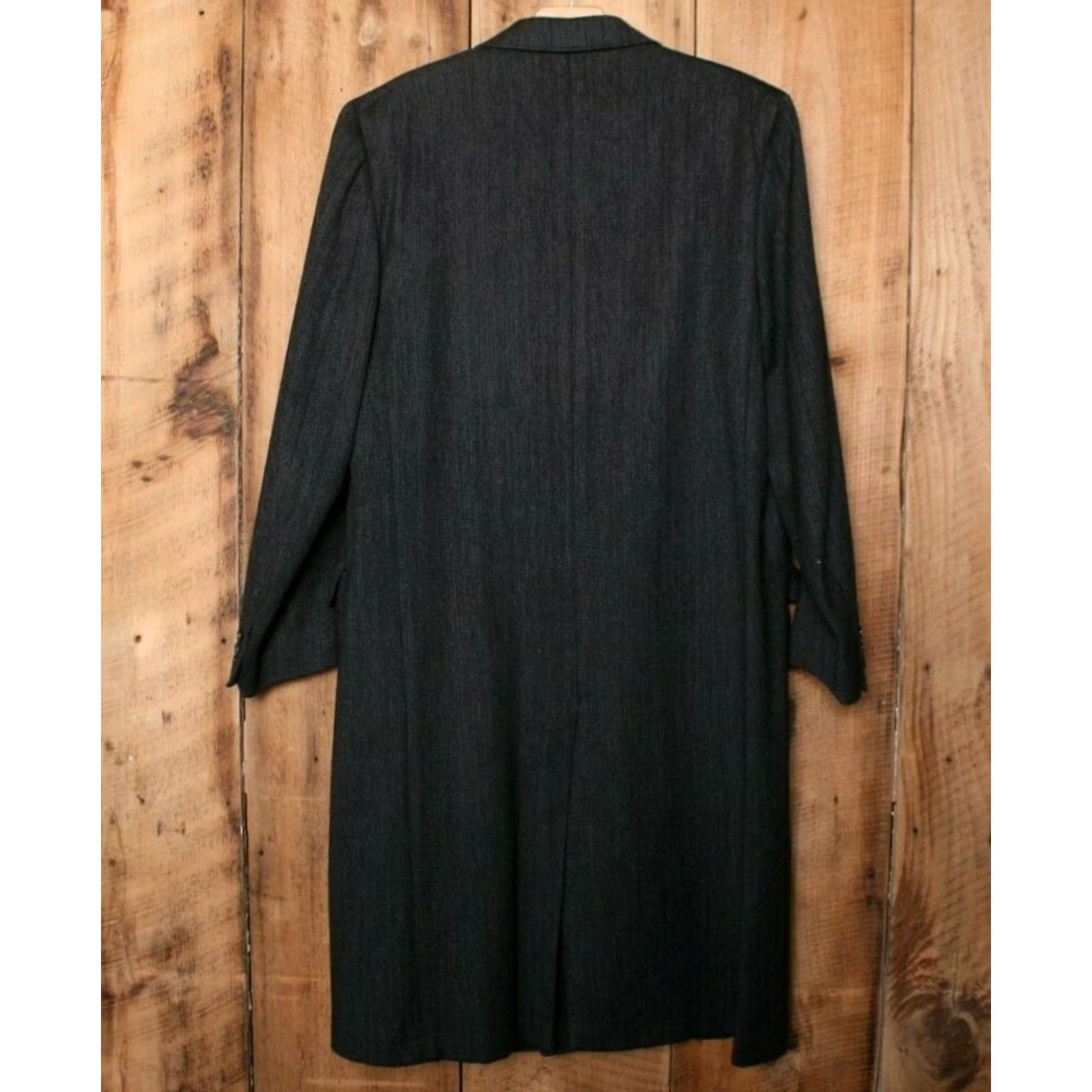 Vintage VINTAGE Town & Country Coat Overcoat Wool Gray 41R Mens Herringbone Button 43" Length 18.25" Shoulders Size US XS / EU 42 / 0 - 2 Thumbnail