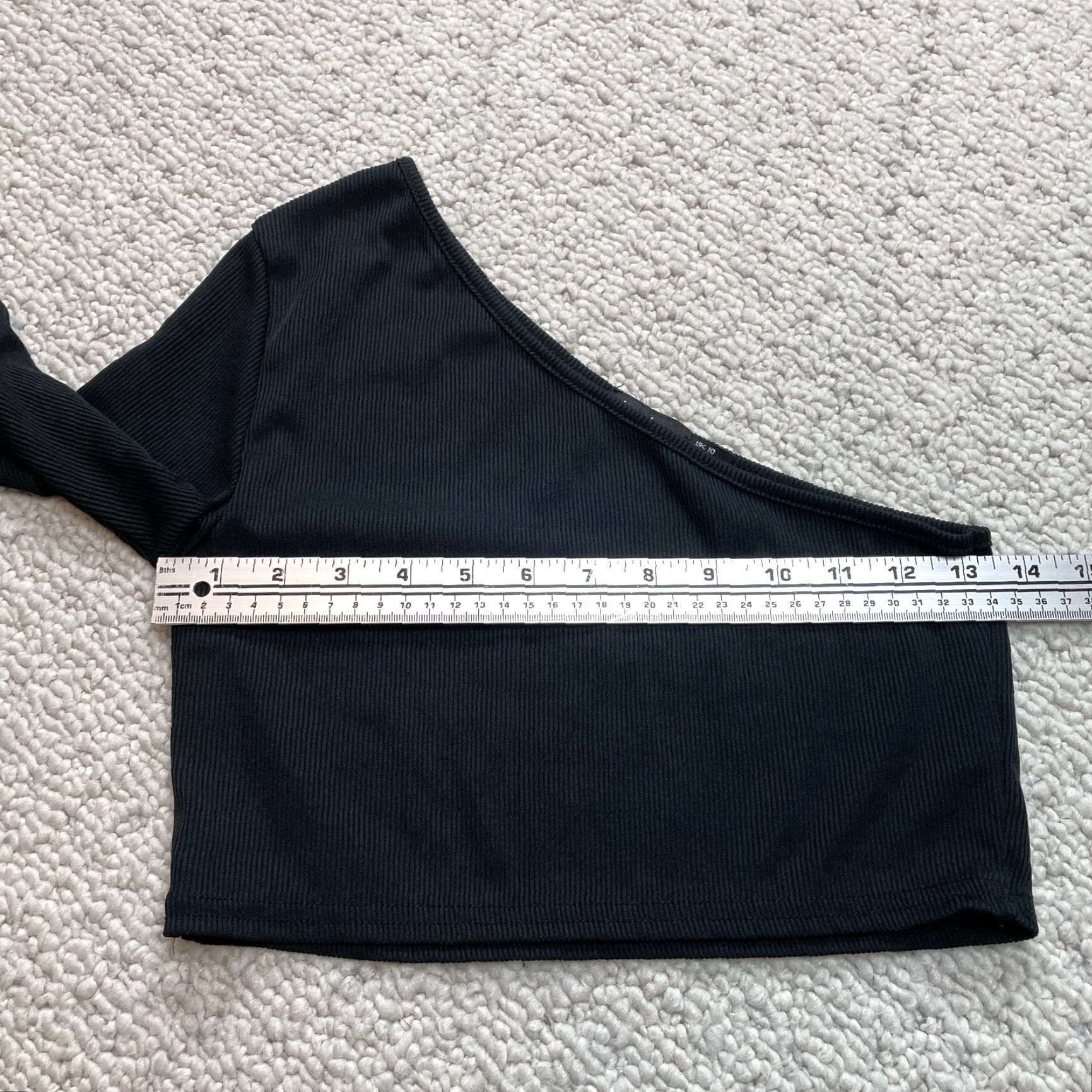 Boohoo VINTAGE Boohoo Cropped Top Womens 6 Ribbed Asymmetric One Sleeve Black Stretch Shirt Regular Size 6 Womens Girls Mens Size M / US 6-8 / IT 42-44 - 3 Thumbnail