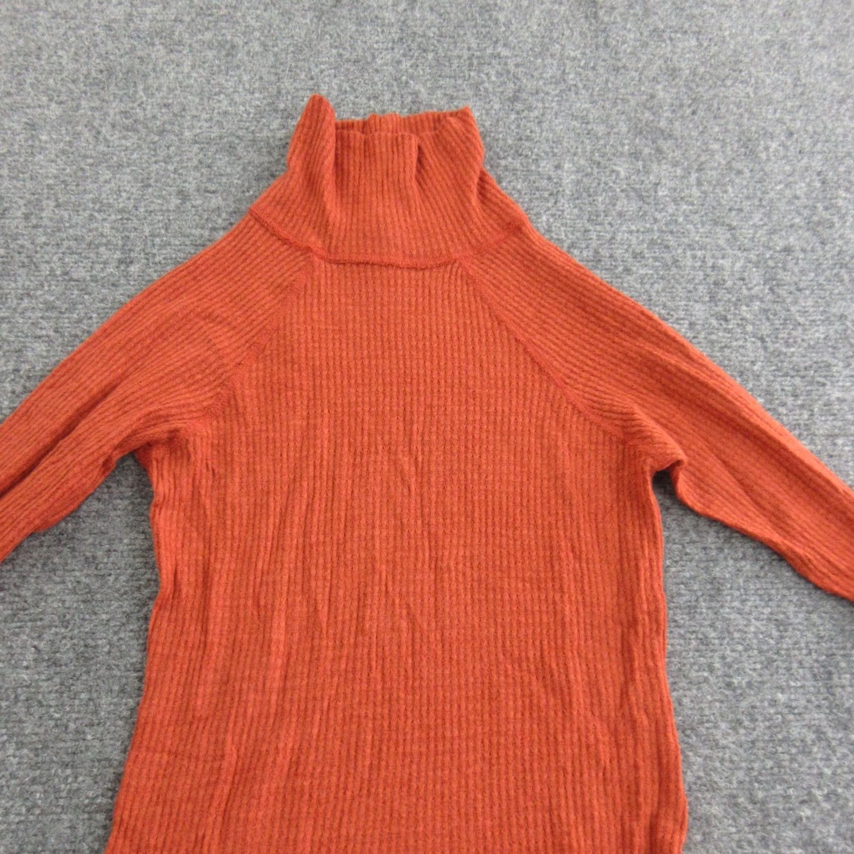 Free People Free People Bodysuit Womens Small Orange Ribbed Turtleneck Long Sleeve Stretch Size S / US 4 / IT 40 - 4 Thumbnail