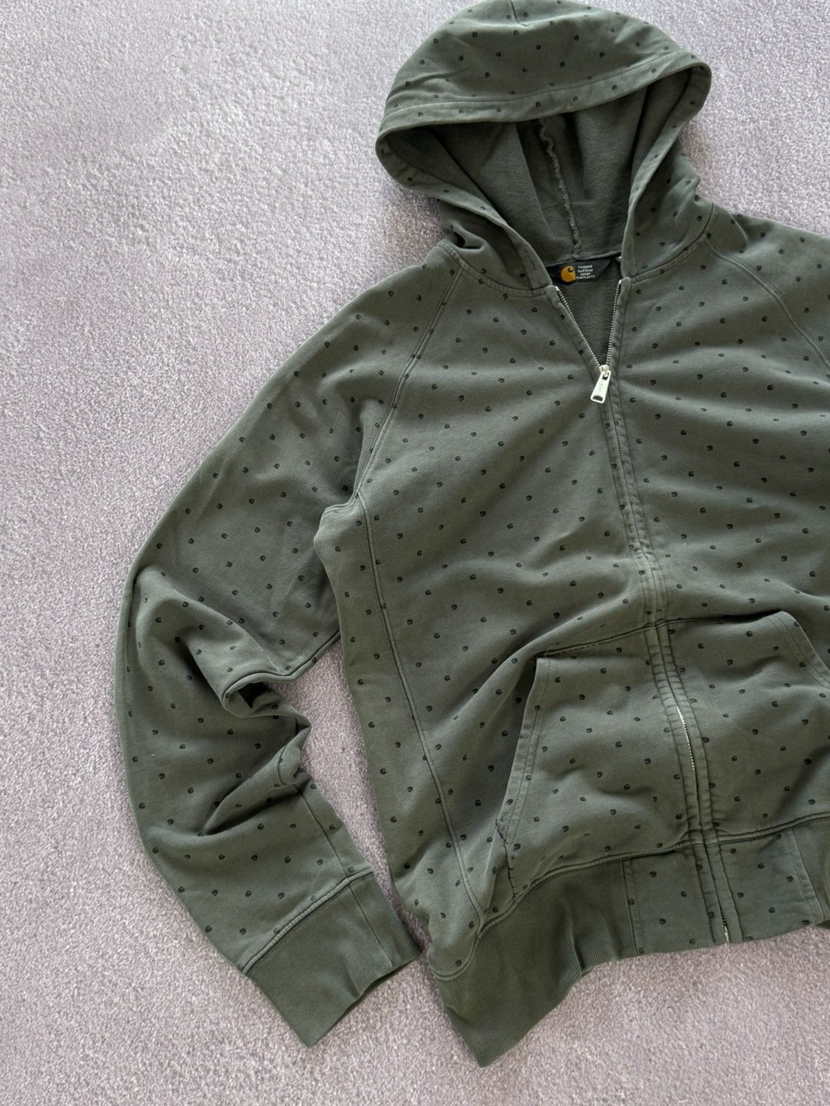 Carhartt Vintage Carhartt Stonewashed Monogram Zip Up Hoodie 90s Size US XL / EU 56 / 4 - 4 Thumbnail