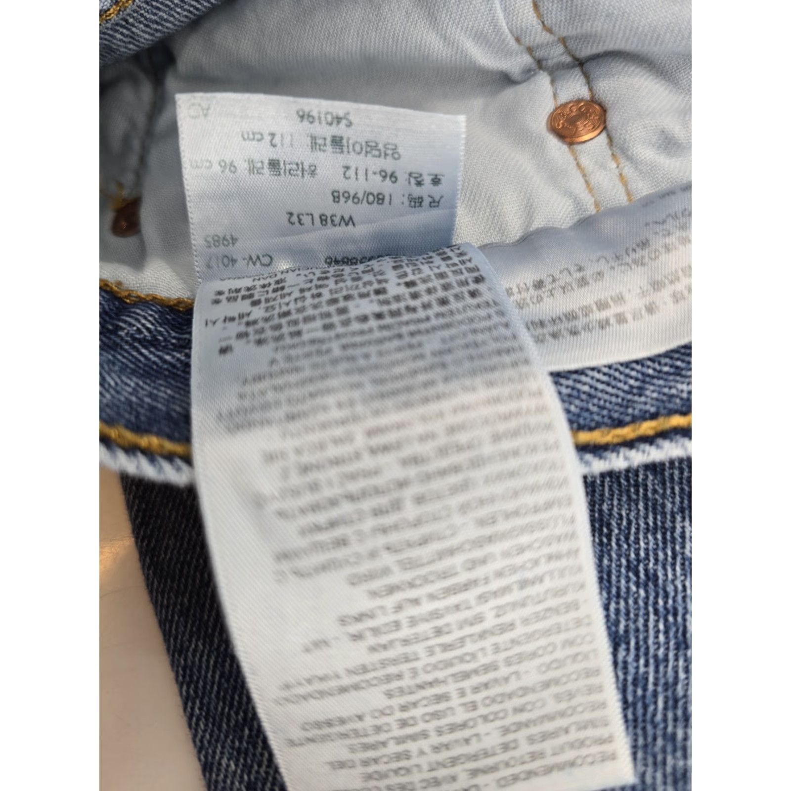 Levi's Levi's 501 Original Fit Straight Leg Jeans - 100% Cotton - Size 38x32 - Blue - Men - Denim - Five Pocket - Regular Fit Size US 38 / EU 54 - 6 Thumbnail
