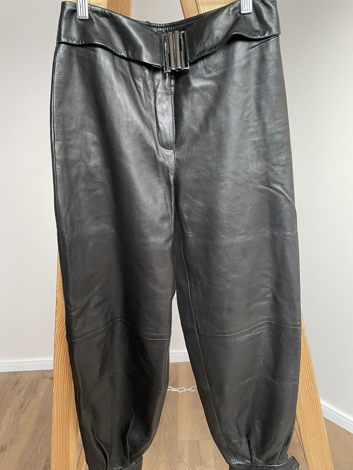 Joseph Joseph Fine Nappa Matt Black Leather Lambskin Pants 36 Size 25" / US 0 / IT 36 - 1 Thumbnail