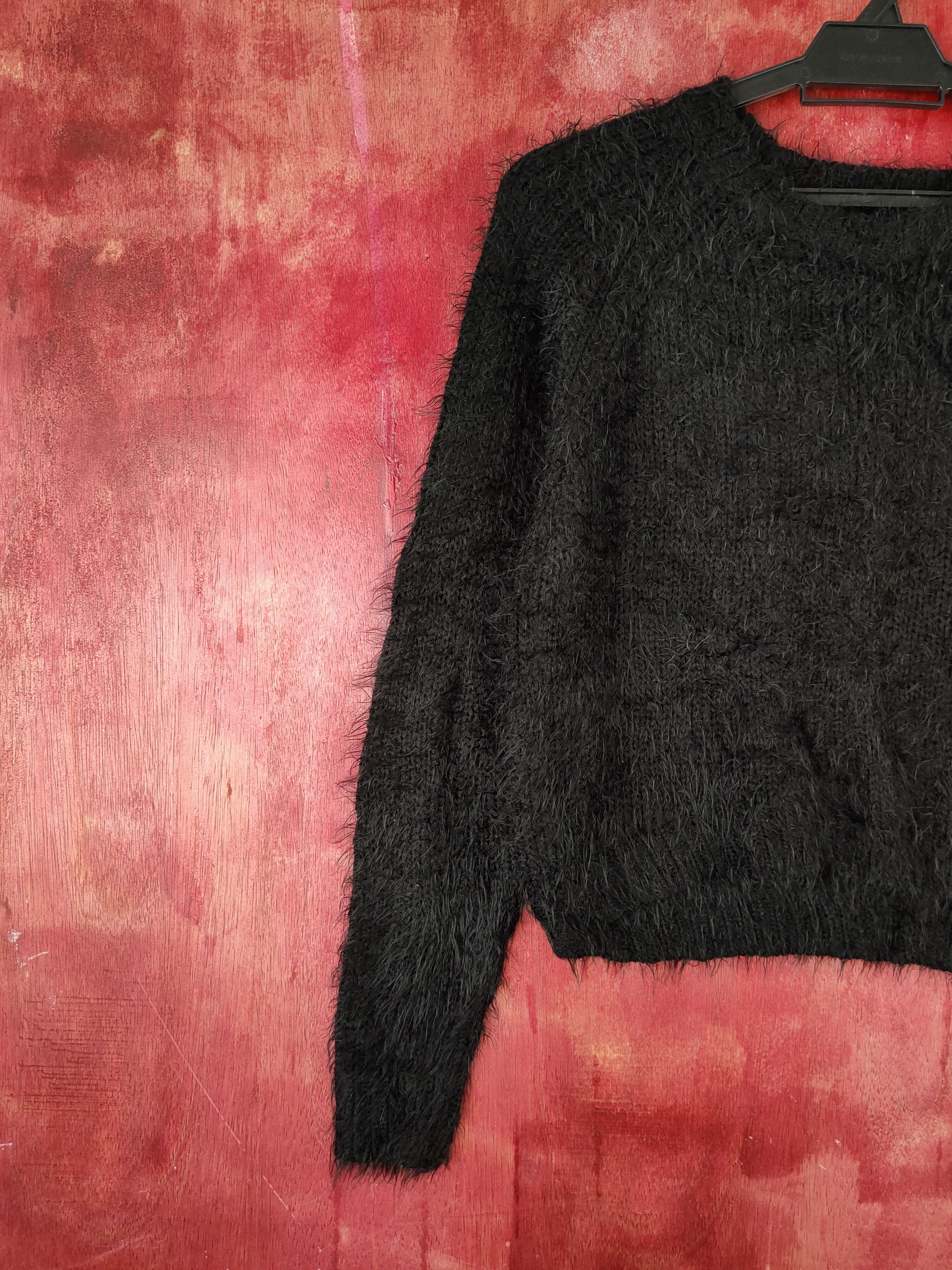 Japanese Brand × Vintage Topshop Black Shag Shaggy Fur Mohair Knitwear #S1911 Size S / US 4 / IT 40 - 3 Thumbnail