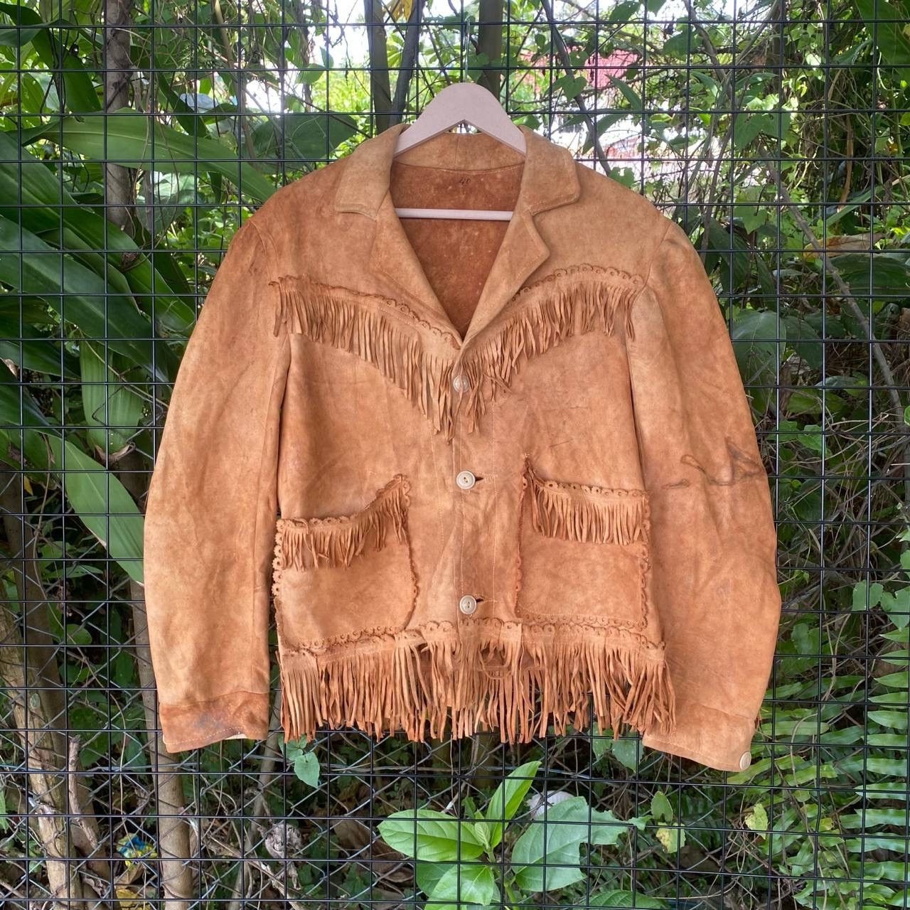 Vintage Brown Cowboy Style Leather Jacket