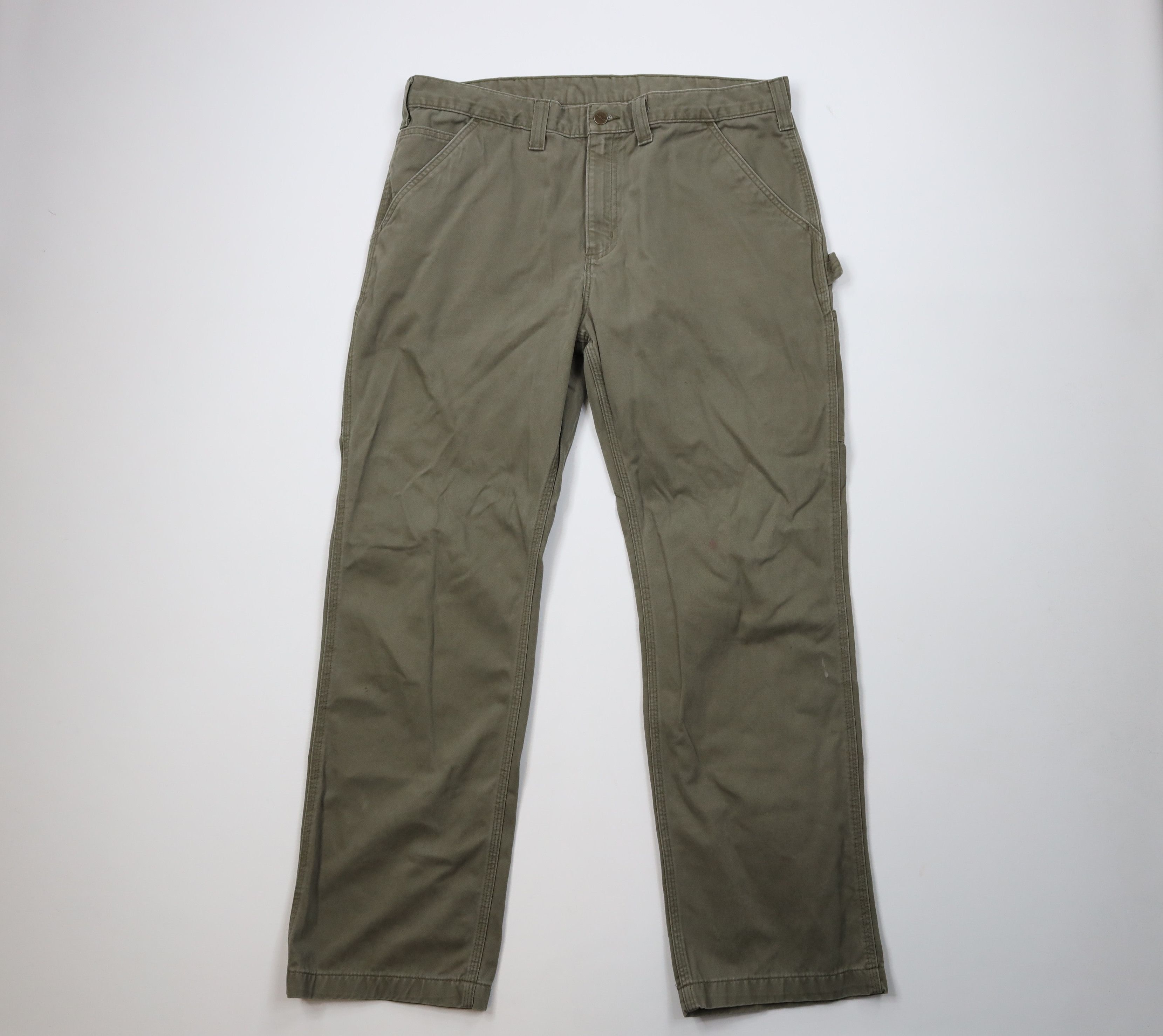Carhartt Vintage Carhartt Wide Leg Dungaree Pants Army Green Size US 38 / EU 54 - 1 Thumbnail