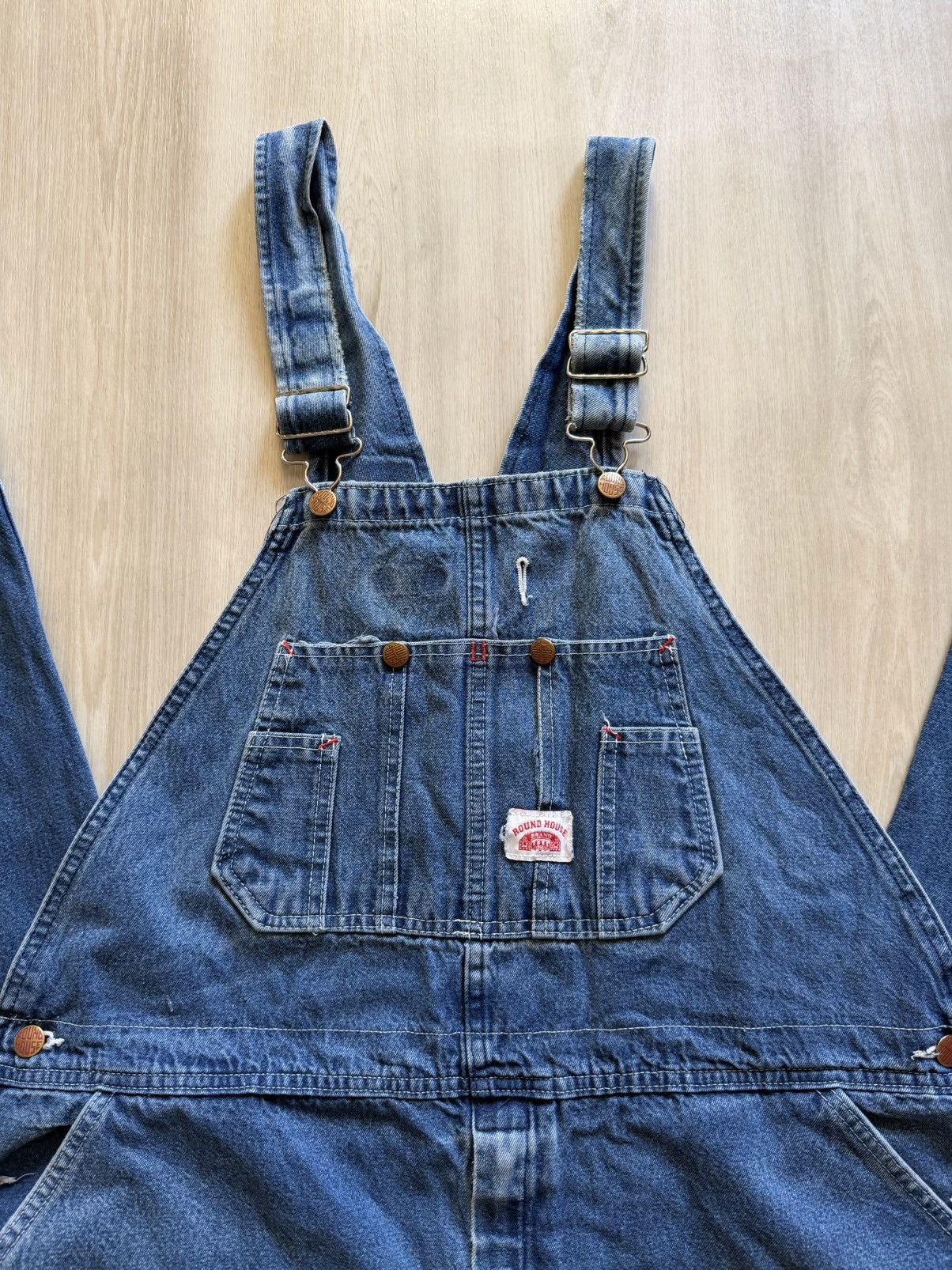 Vintage Vintage Round House Overalls Denim Bib WorkwearUSA Fits M-L Size US L / EU 52-54 / 3 - 2 Thumbnail