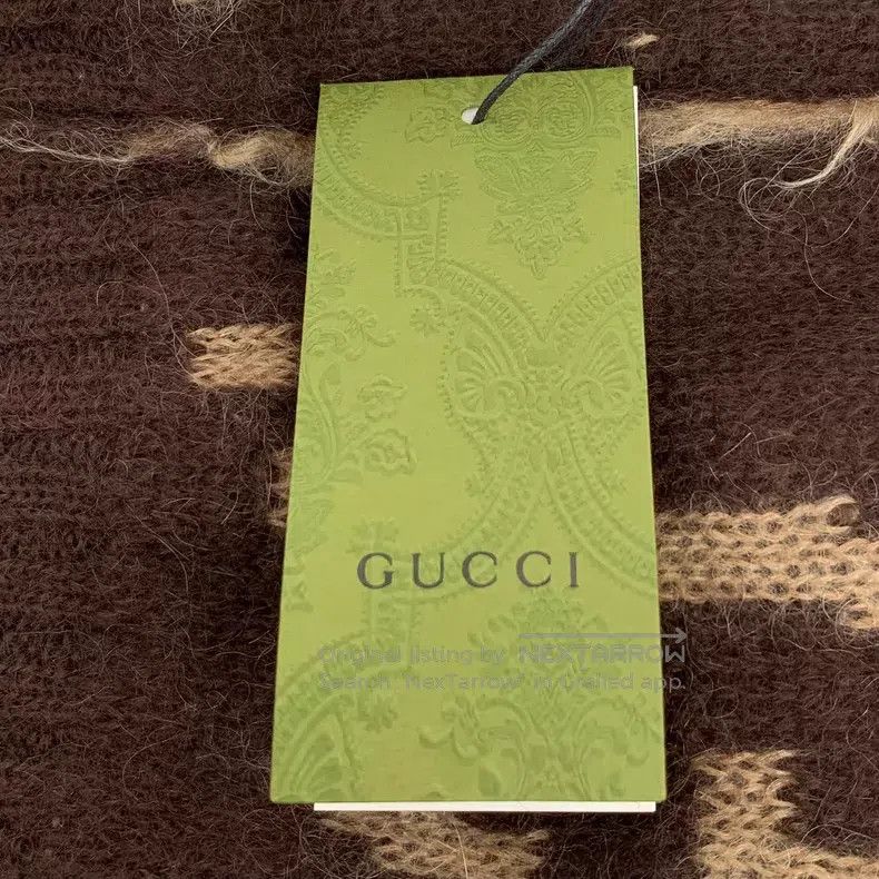 Gucci Gucci Coffee-colored jacquard full-print Mahai wool V-neck Size S / US 4 / IT 40 - 6 Thumbnail