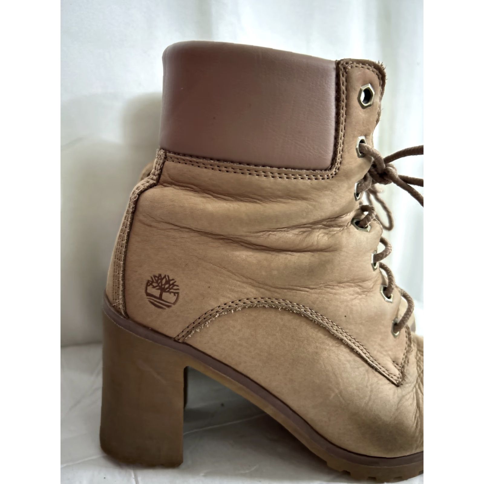 Timberland VINTAGE Timberland Boots Allington 6-inch Lace-Up Heeled Boot Womens 7 Tan Lights Taupe Nubuck Leather Size US 7 / IT 37 - 5 Thumbnail
