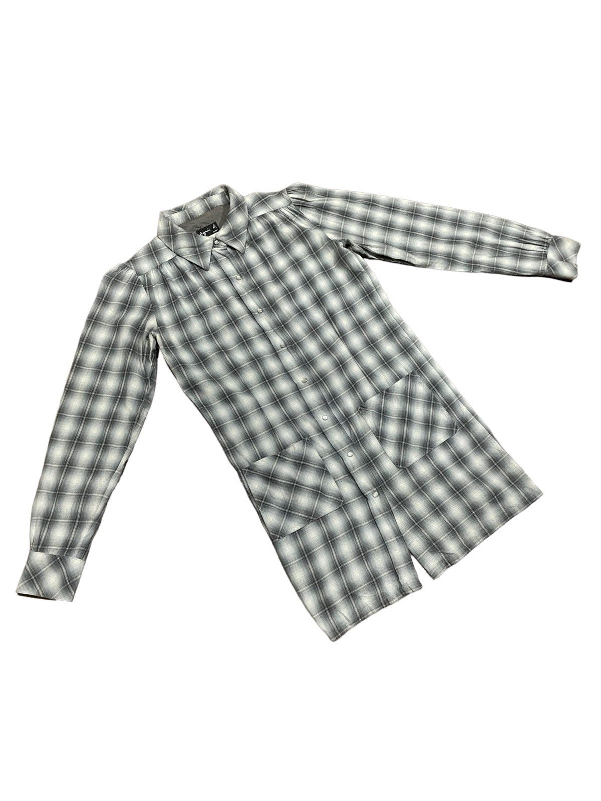 agnes b. Agnes B. Vintage 90s Shadow Plaid Blouse Size M / US 6-8 / IT 42-44 - 9 Thumbnail