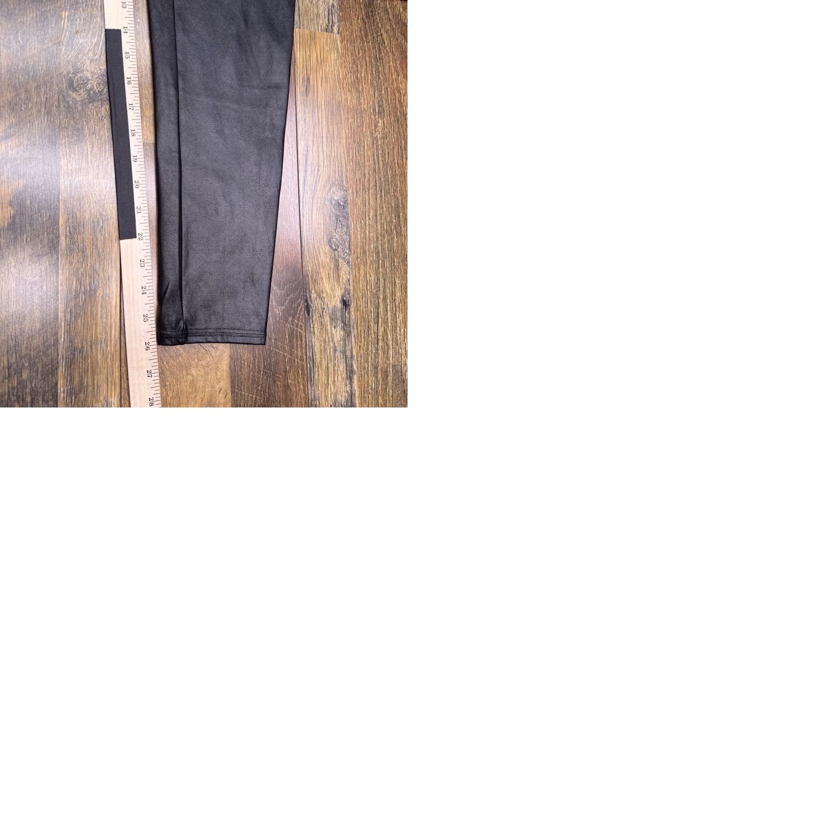 Spanx VINTAGE: No Spanx Leggings Womens 1X Black Faux Leather Shaping Slimming Stretch Ankle 26in Inseam | Black Size 40" / US 18 - 9 Thumbnail