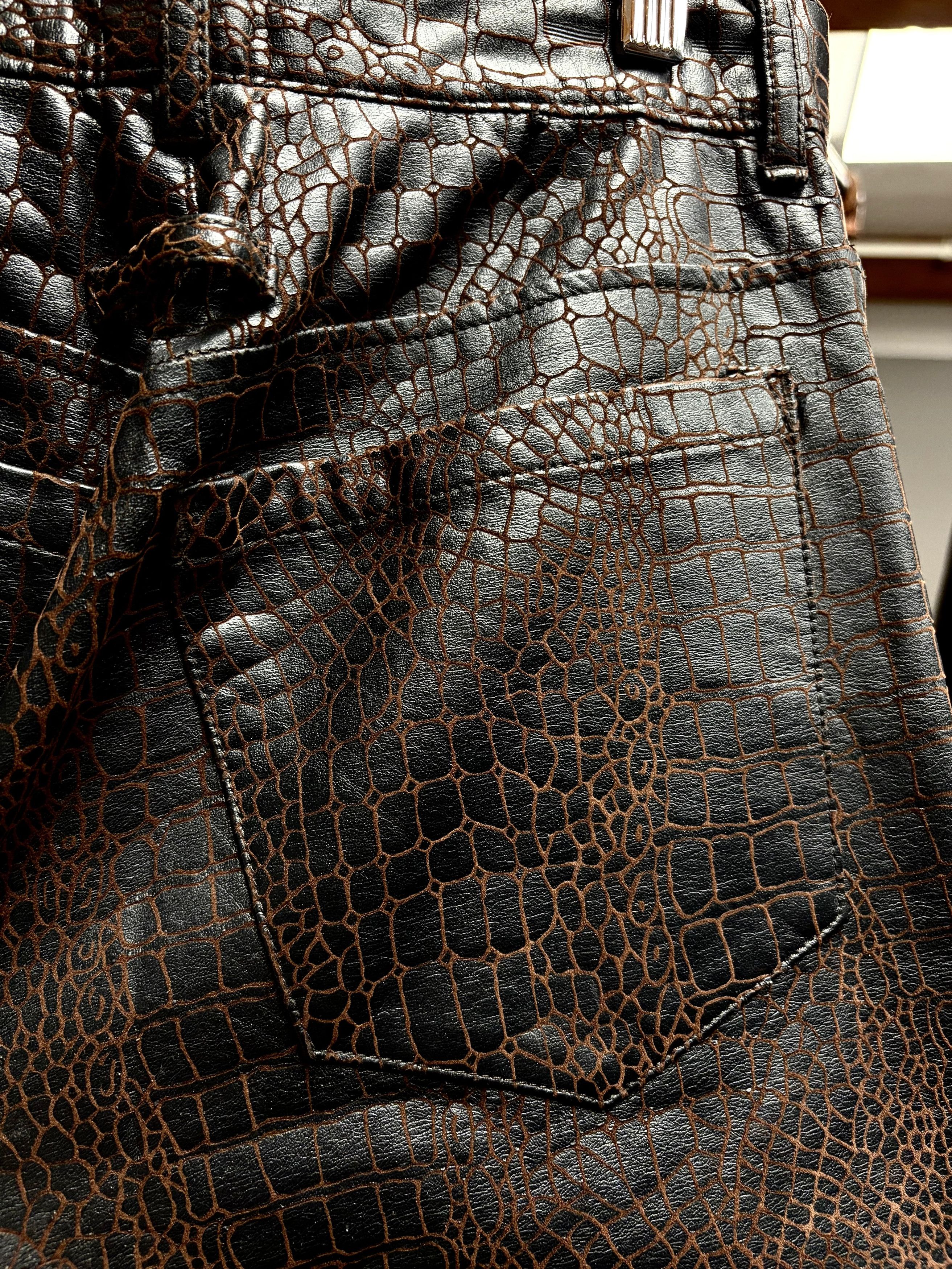 Jean Paul Gaultier Jean Paul Gaultier Homme Crocodile Embossed Leather Pants Size US 32 / EU 48 - 5 Thumbnail