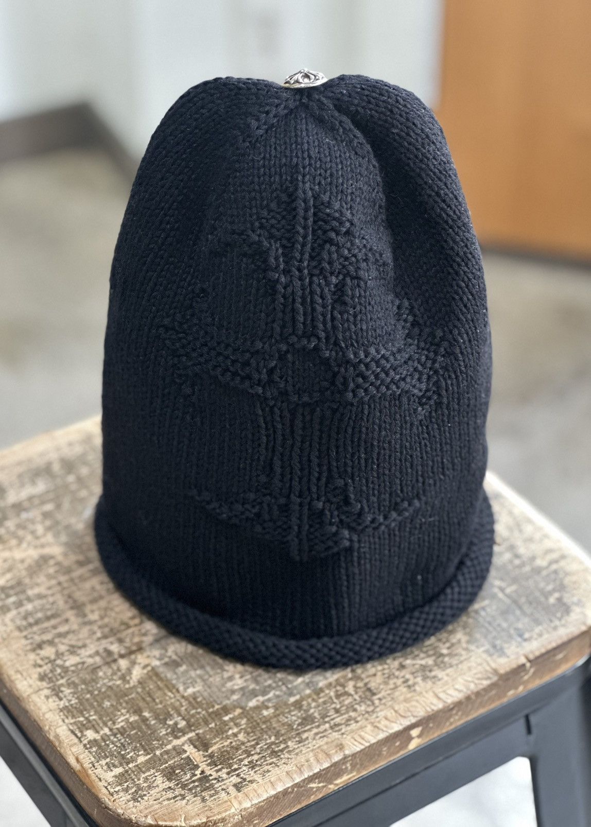 Chrome Hearts Chrome Hearts Hand Woven Cross Cashmere Beanie Black Size ONE SIZE - 2 Thumbnail