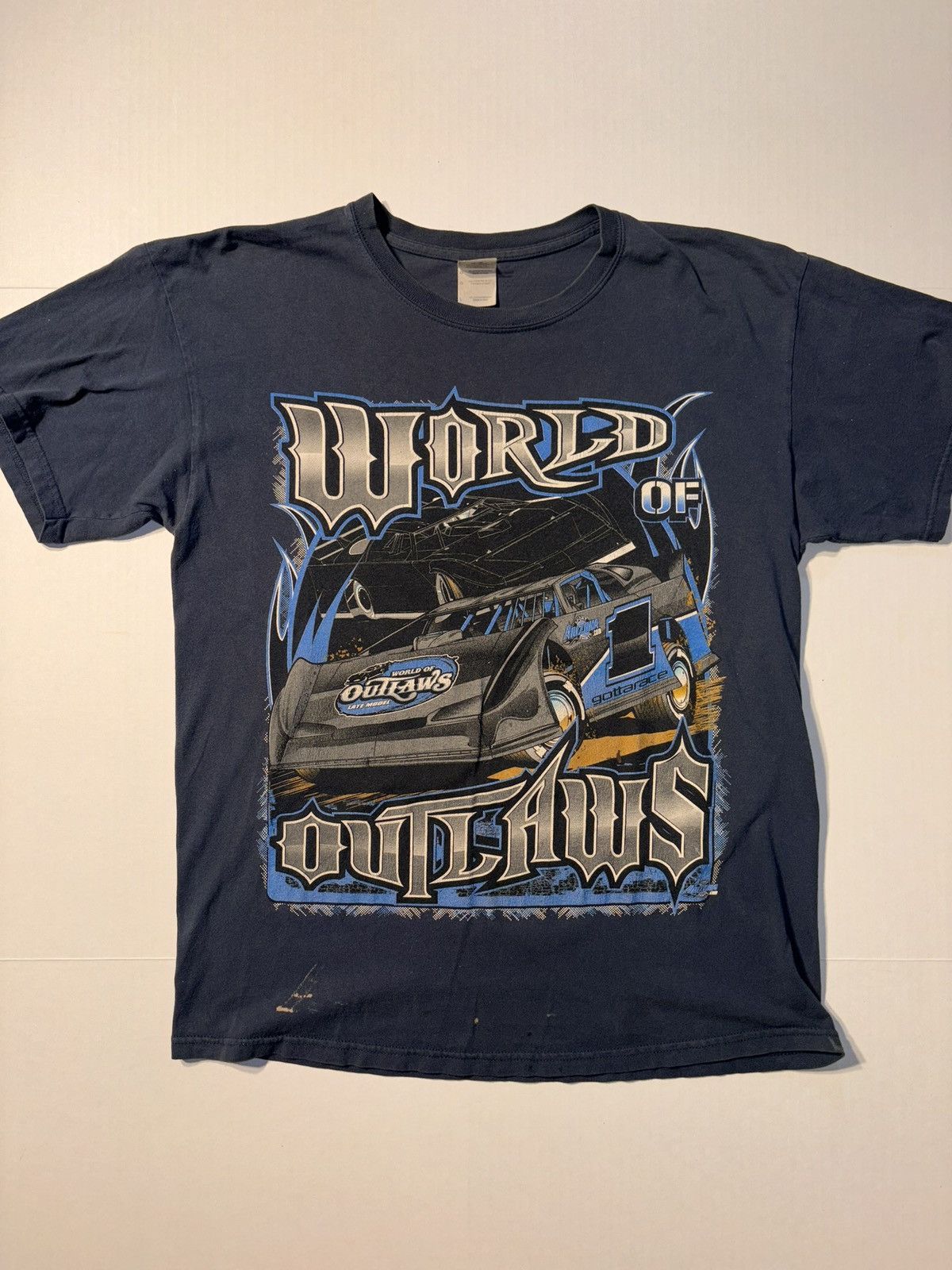 NASCAR Vtg World Of Outlaws Double Sided Dirt Racing Racecar Tour L Size US L / EU 52-54 / 3 - 1 Thumbnail