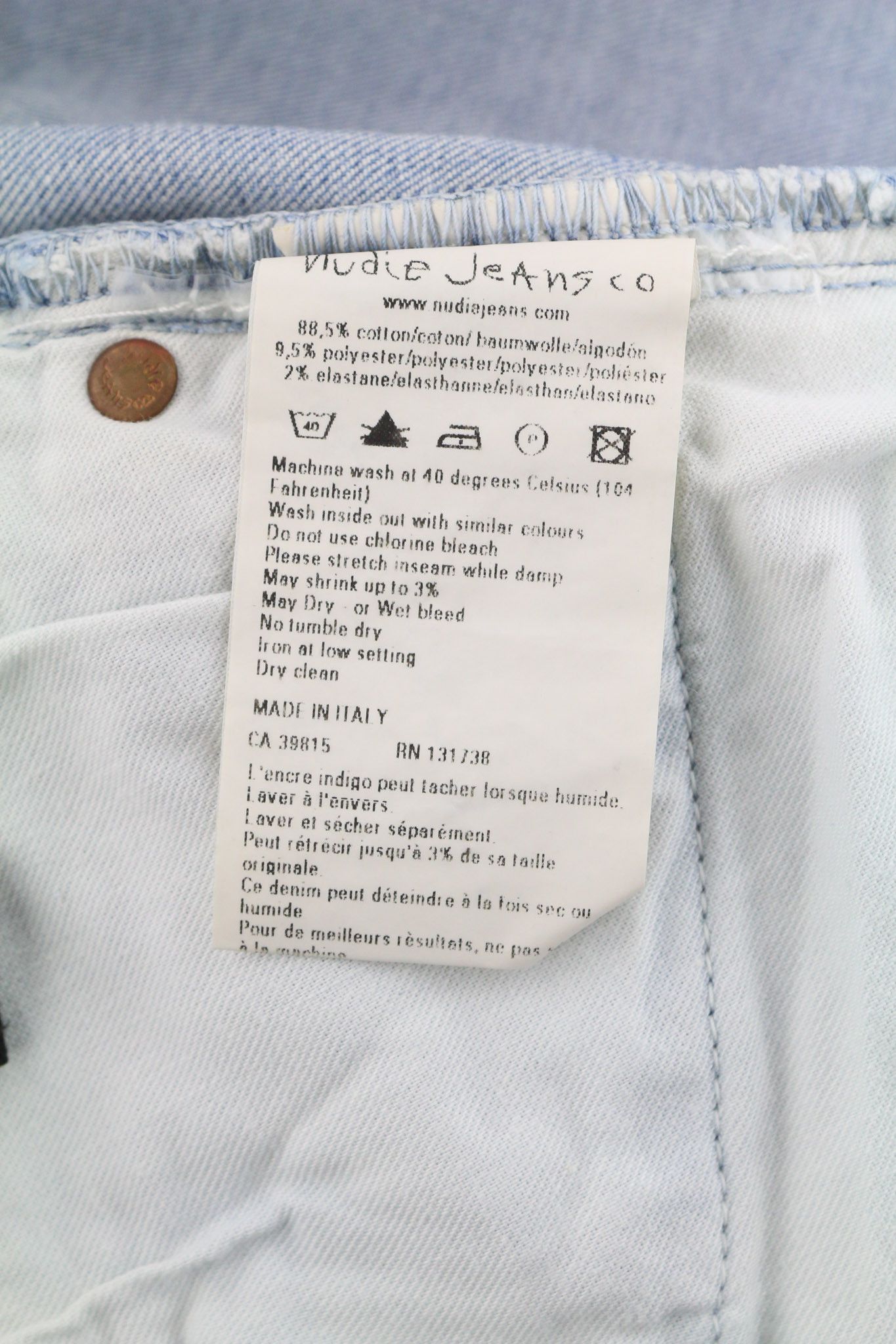Nudie Jeans HIGH KAI W29/L32 Light Bleached Indigo Zip Washed 81930 Size US 29 - 6 Thumbnail