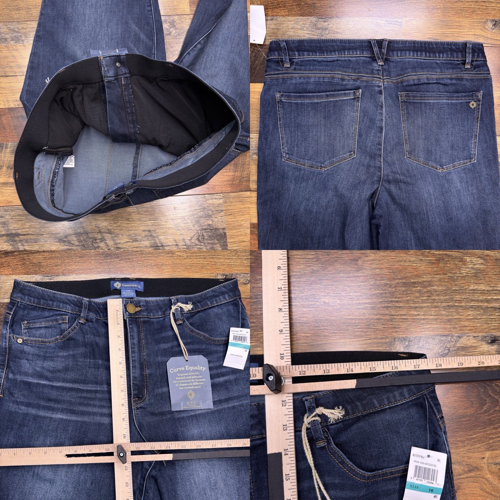 Vintage Democracy Jeans Women 16 High Rise 5-Pocket Denim Stretch Blue Regular Waist 35in Machine Washable Vintage: No Mens Womens Girls Size 38" / US 16 / IT 52 - 8 Thumbnail
