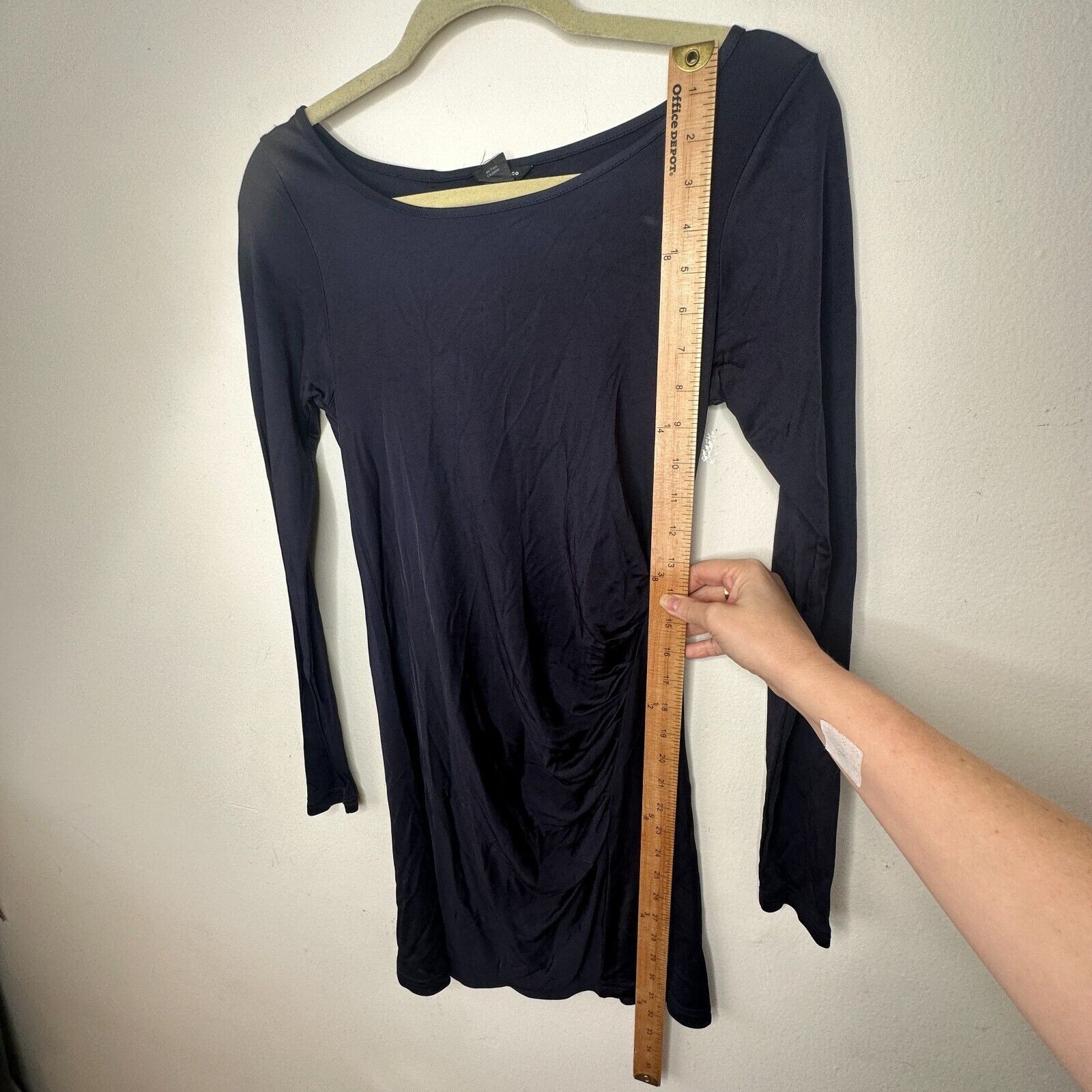 Club Monaco Club Monaco Black Long Sleeve Boat Neck Side Ruche Mini 00 Size XXS / US 00 / IT 34 - 10 Thumbnail