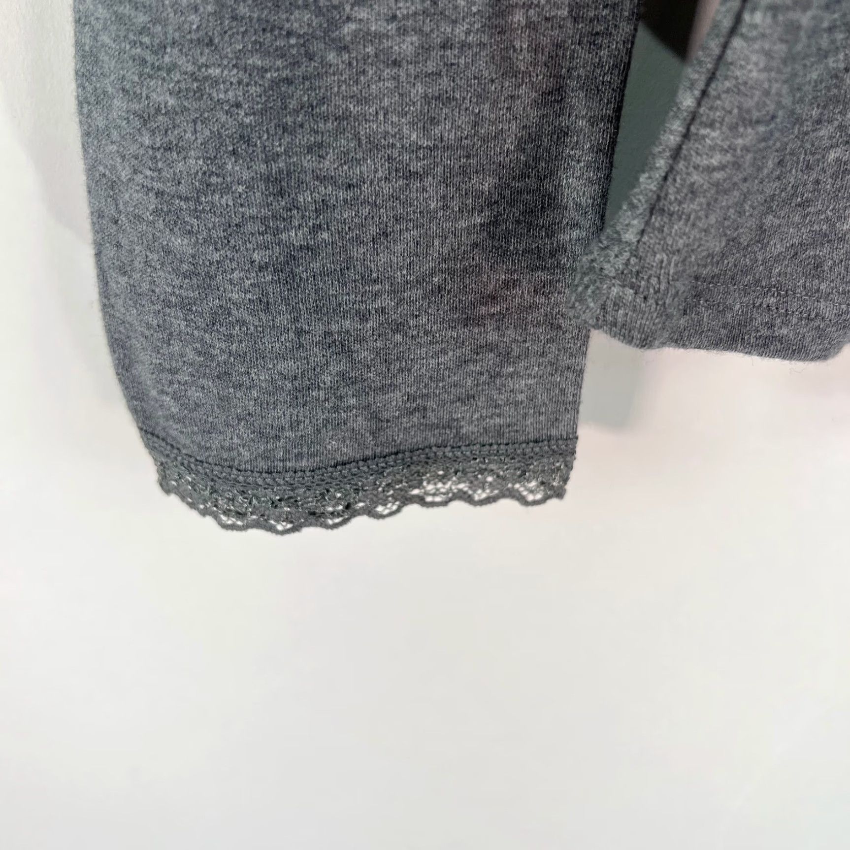 Vintage Enchanted Blouse Shirt Womens Gray 100% Cotton Round Neck Long Sleeve Size M Casual Women's Top Size M / US 6-8 / IT 42-44 - 3 Thumbnail