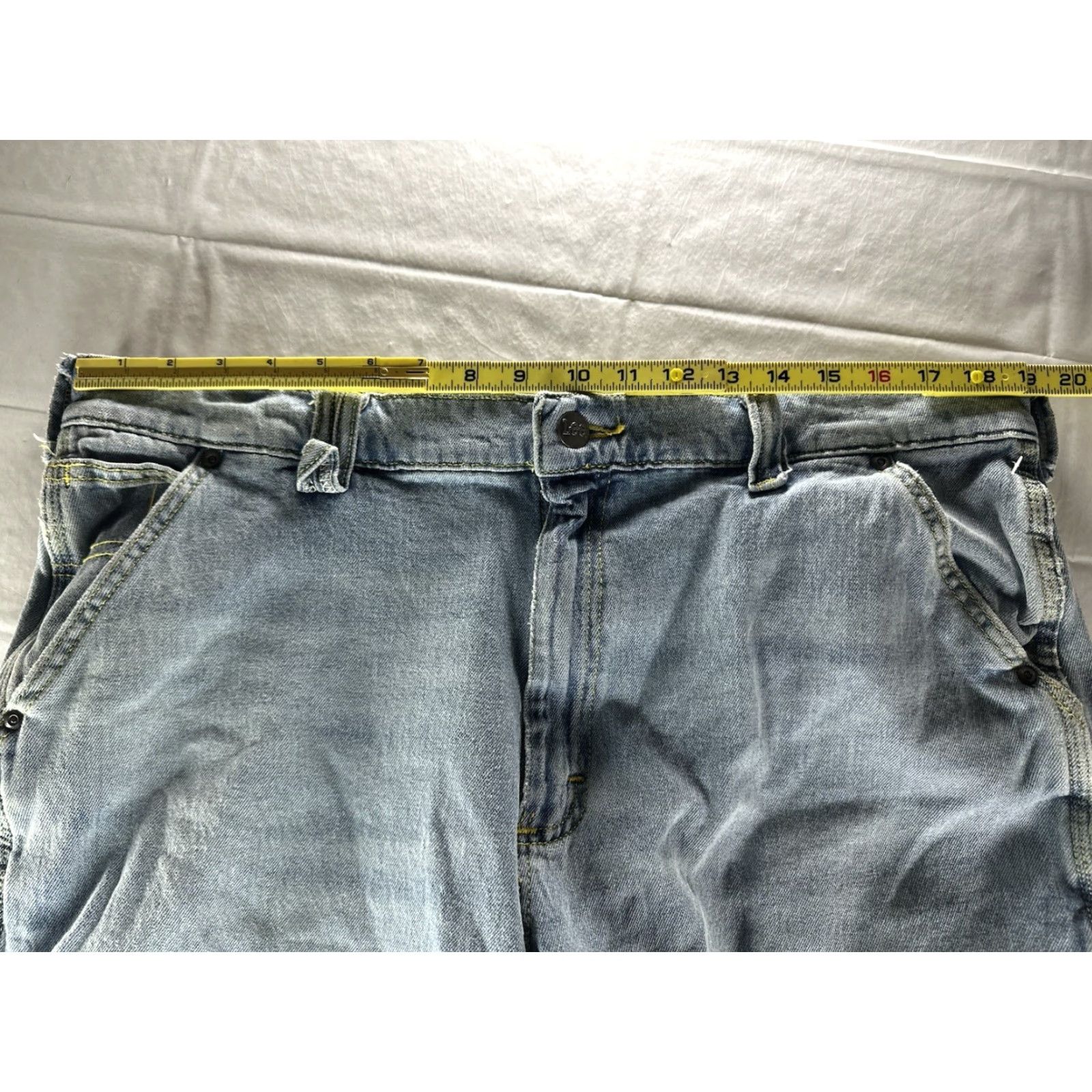 Lee VTG Lee Work Dungarees Mens Carpenter Shorts Size 38 Blue Denim Size US 38 / EU 54 - 7 Thumbnail