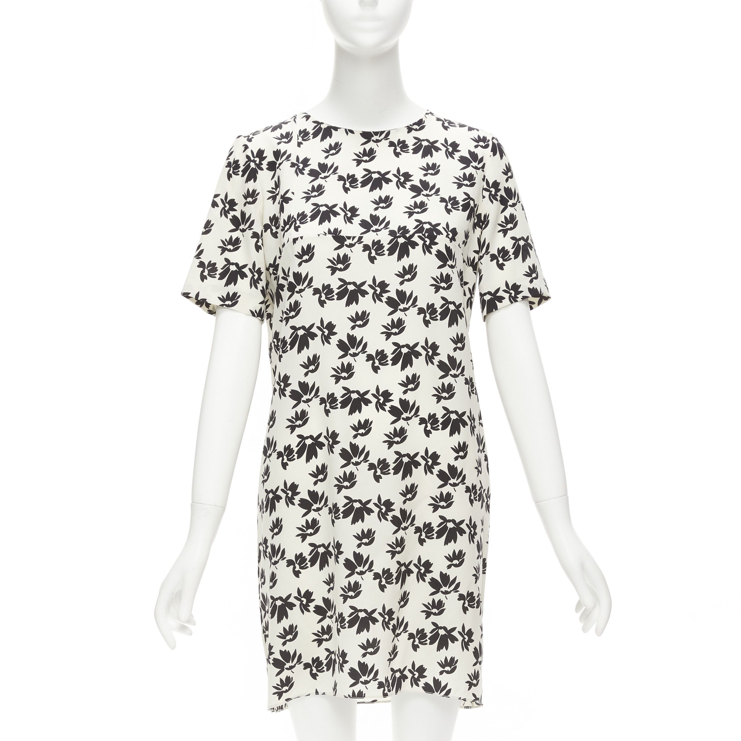 Marni MARNI white black floral print asymmetric panel dress IT42 M Size M / US 6-8 / IT 42-44 - 1 Thumbnail