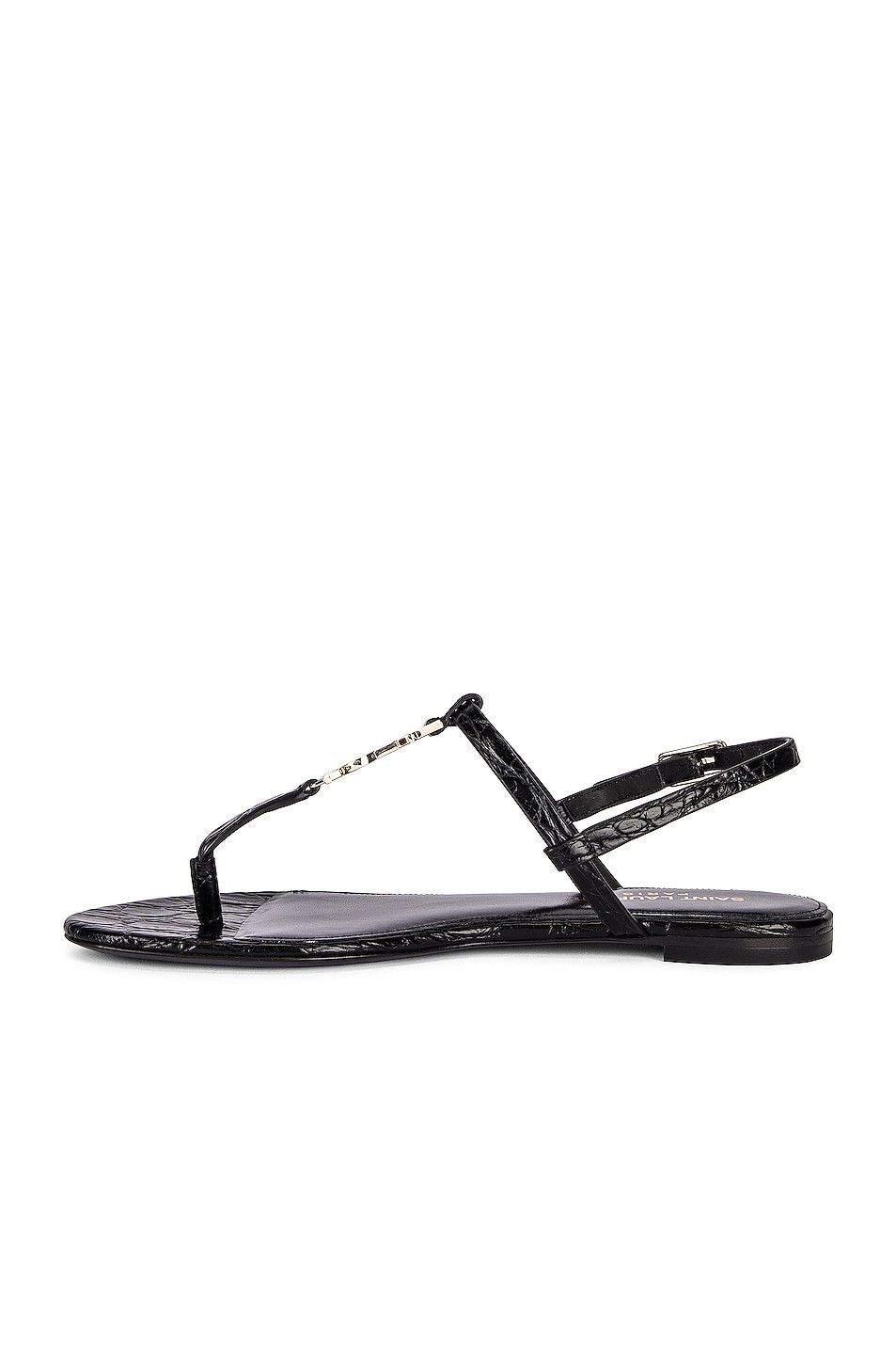 Saint Laurent Paris oc11z1125 Cassandra Sandals in Crocodile Embossed Leather Size US 5 / IT 35 - 5 Thumbnail