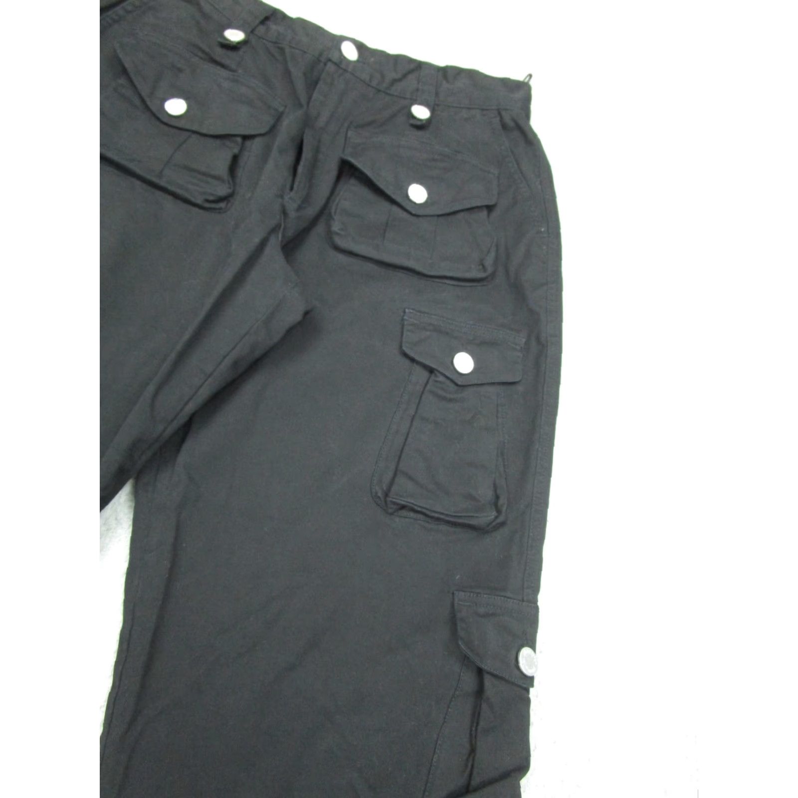 Vintage With Jean Women's Black Cargo Pants Small Regular Fit Mid Rise Size 28" / US 6 / IT 42 - 2 Thumbnail